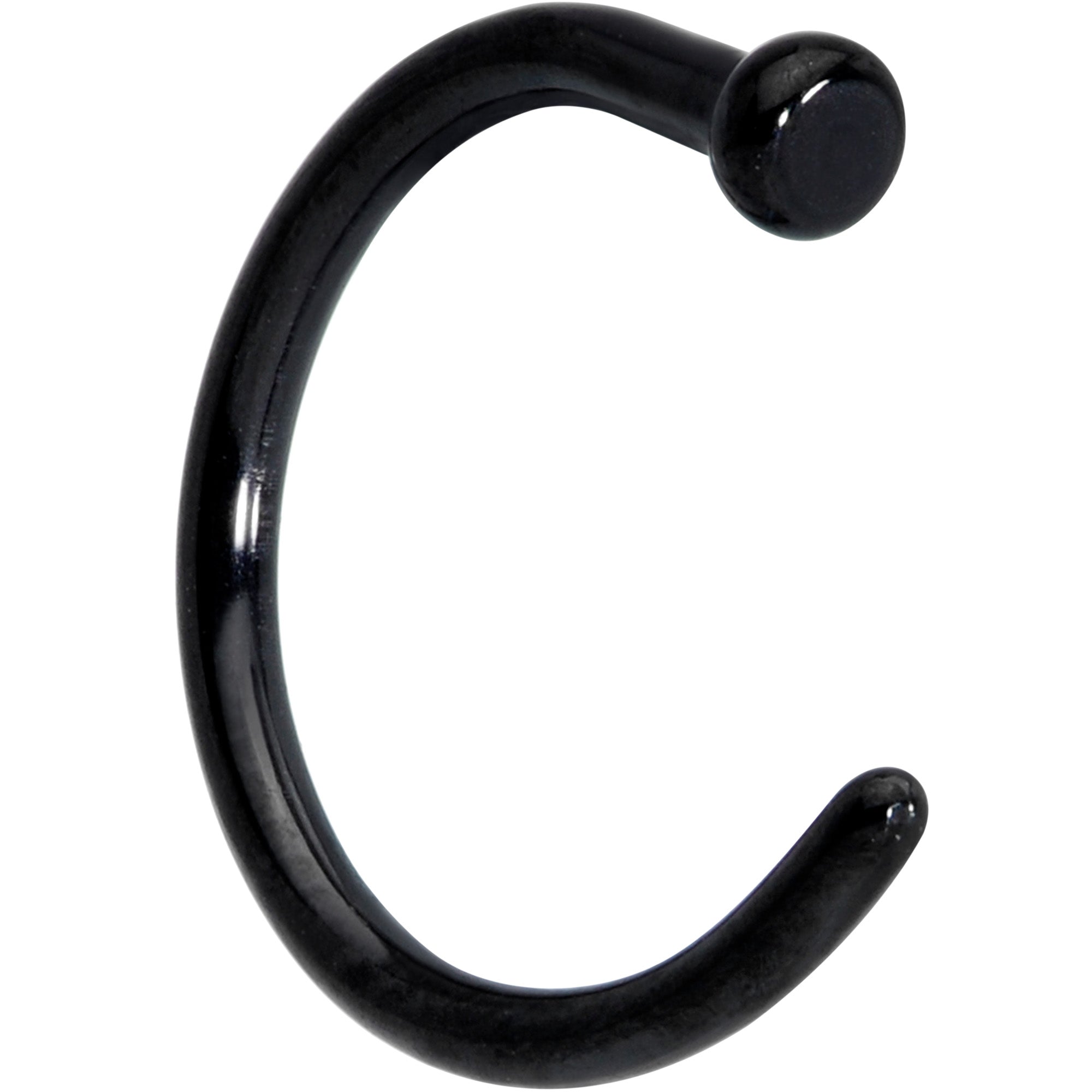 18 Gauge 5/16 Black PVD Implant Grade Titanium Disc Nose Hoop