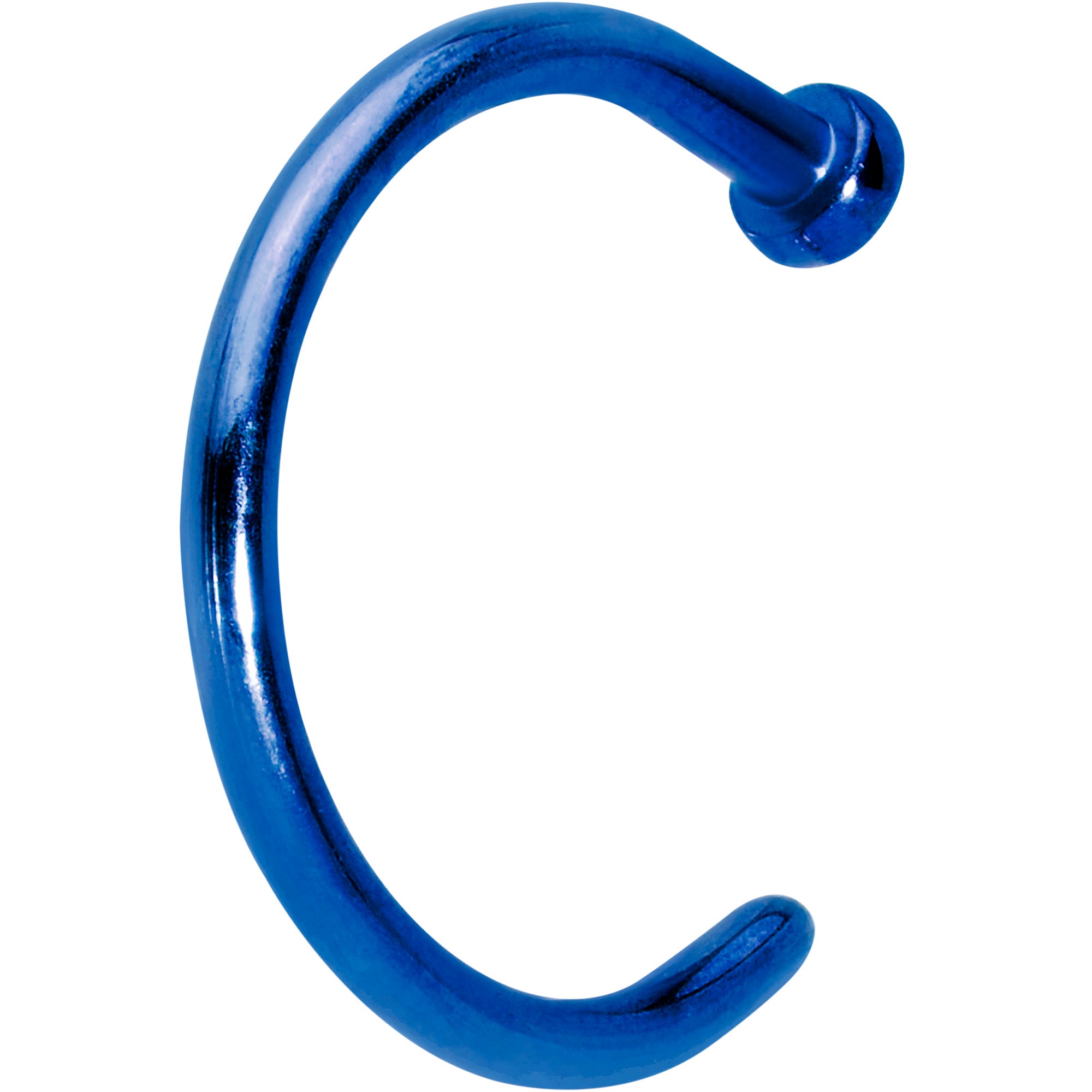 18 Gauge 5/16 Blue PVD Implant Grade Titanium Disc Nose Hoop