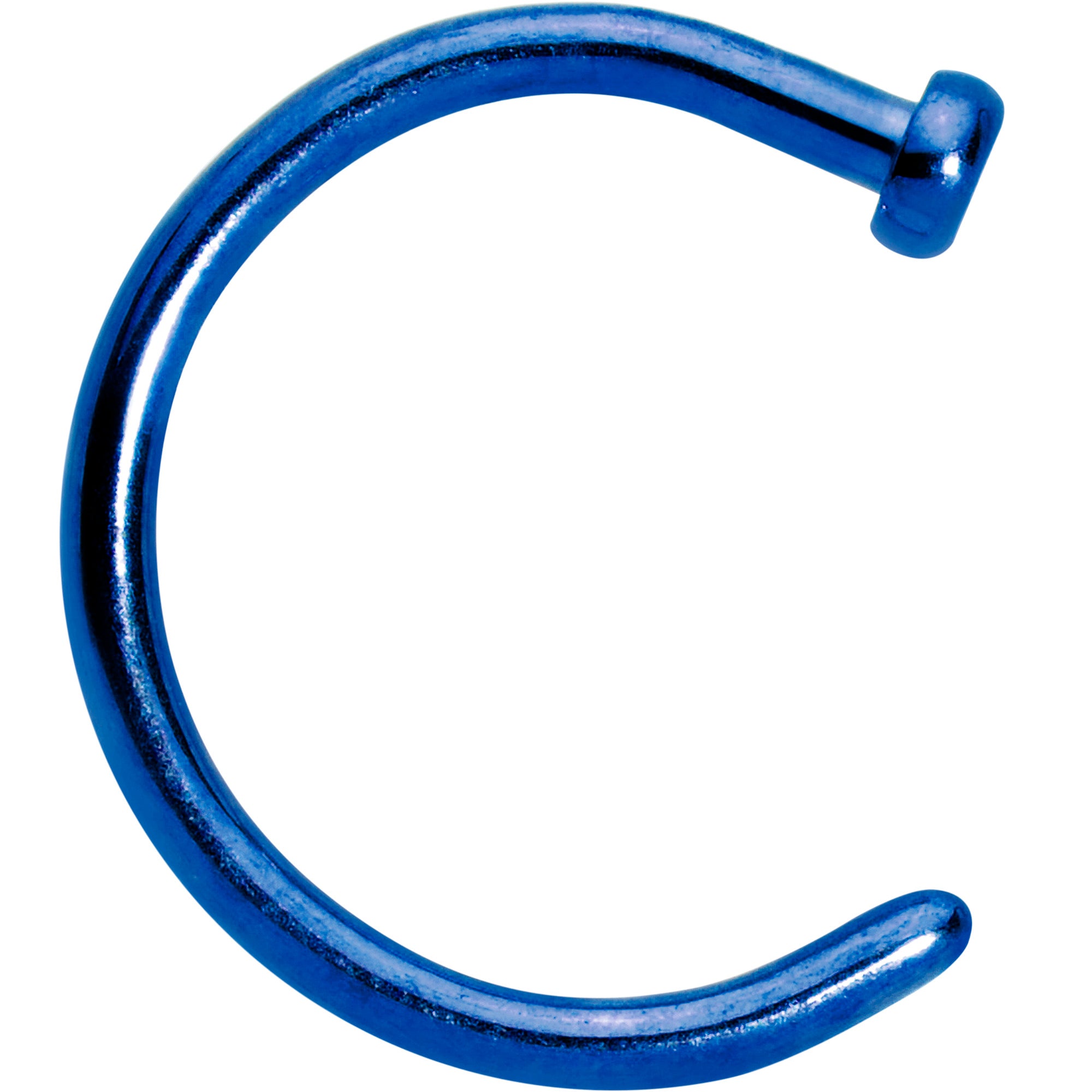 18 Gauge 5/16 Blue PVD Implant Grade Titanium Disc Nose Hoop