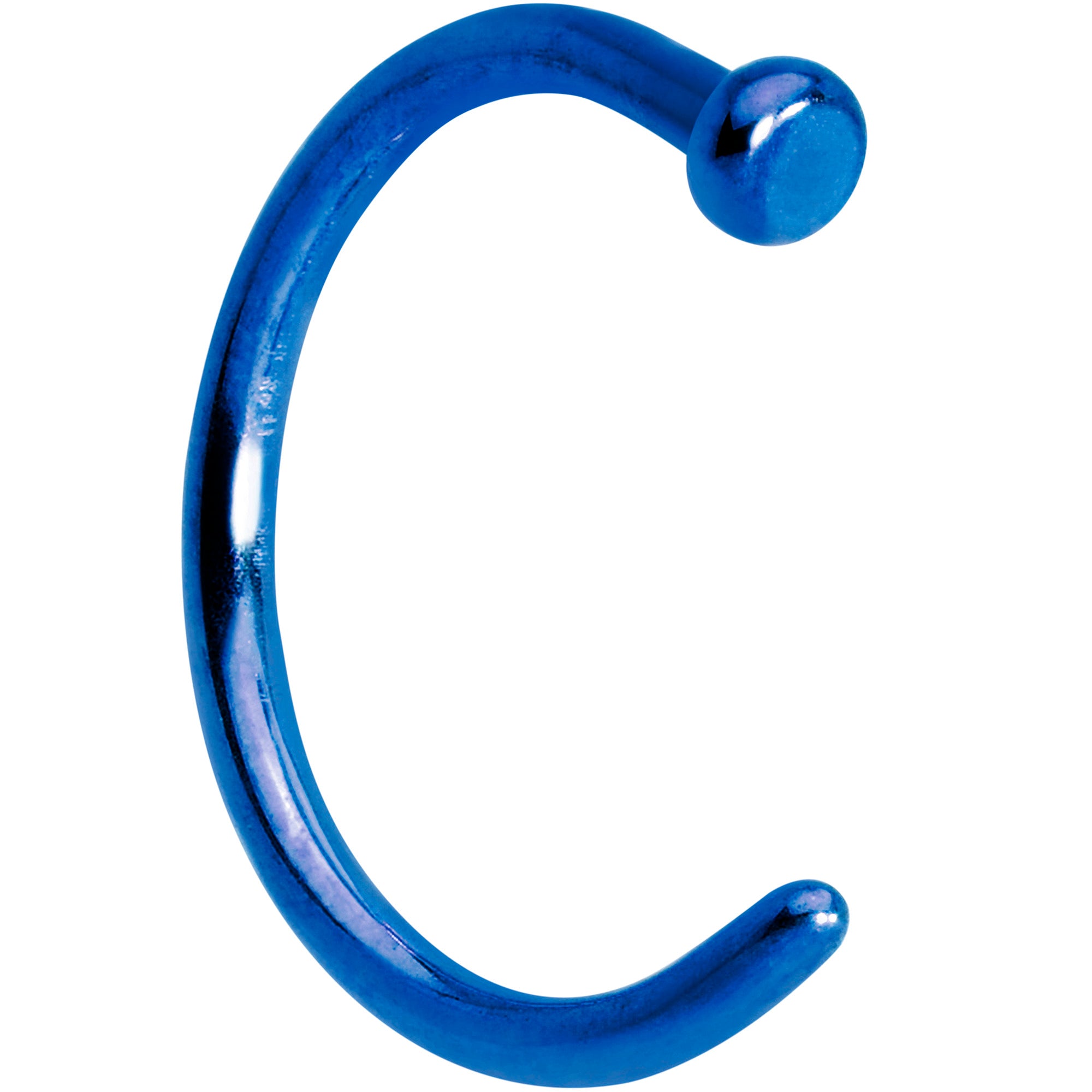 18 Gauge 5/16 Blue PVD Implant Grade Titanium Disc Nose Hoop