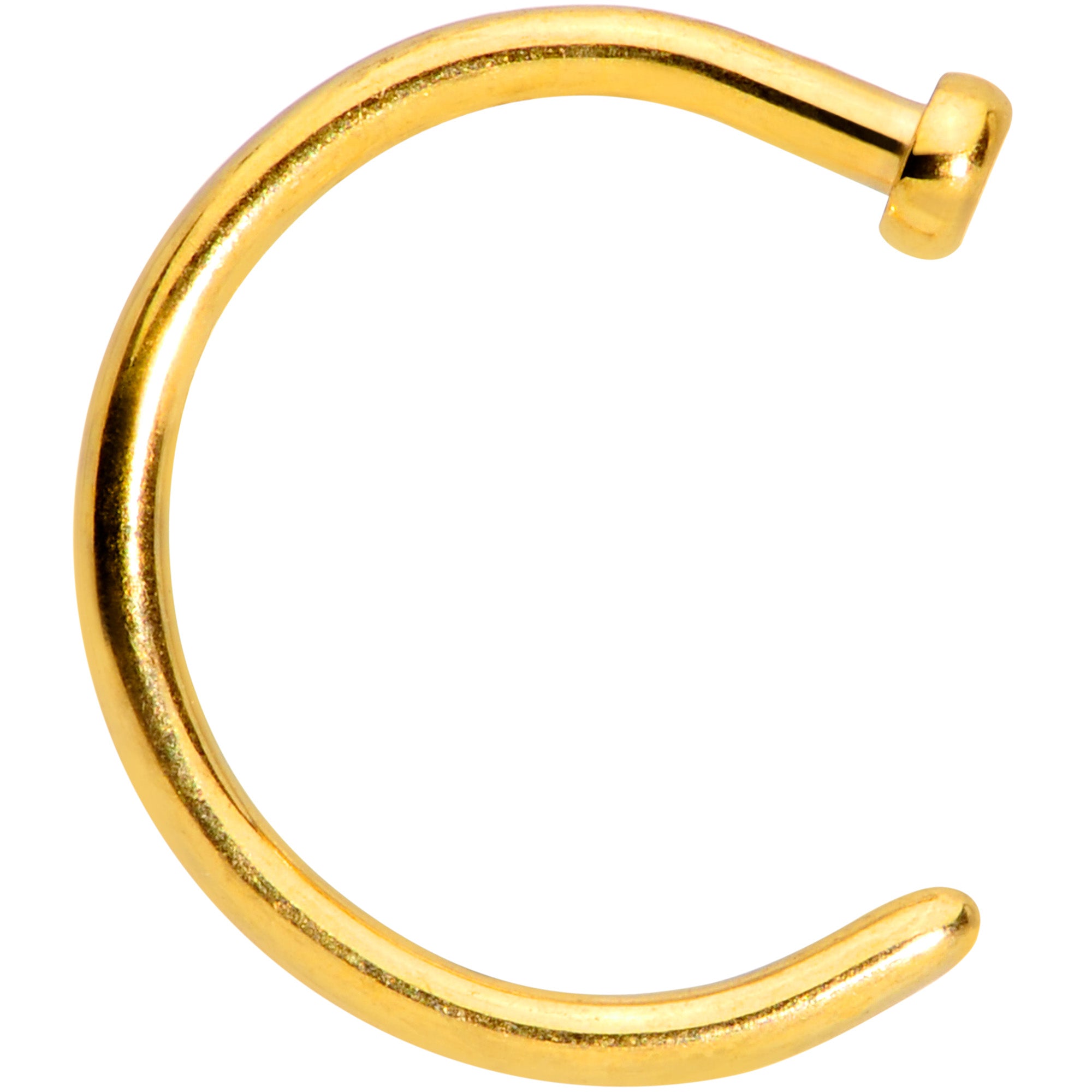 18 Gauge 5/16 Gold Tone PVD Implant Grade Titanium Disc Nose Hoop