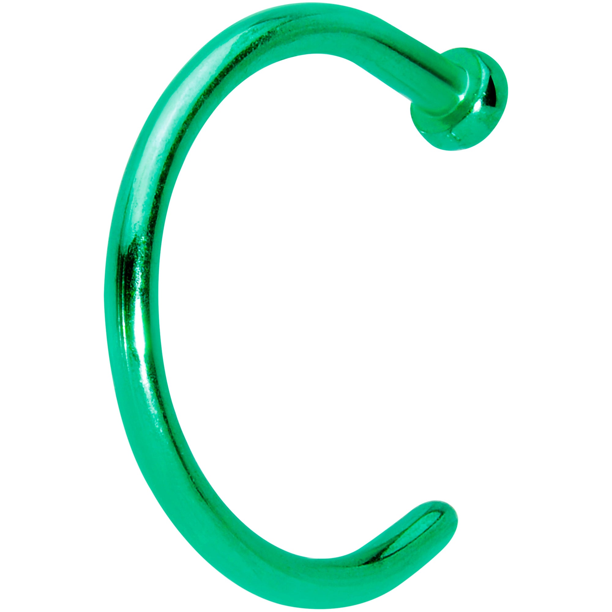 18 Gauge 5/16 Green PVD Implant Grade Titanium Disc Nose Hoop