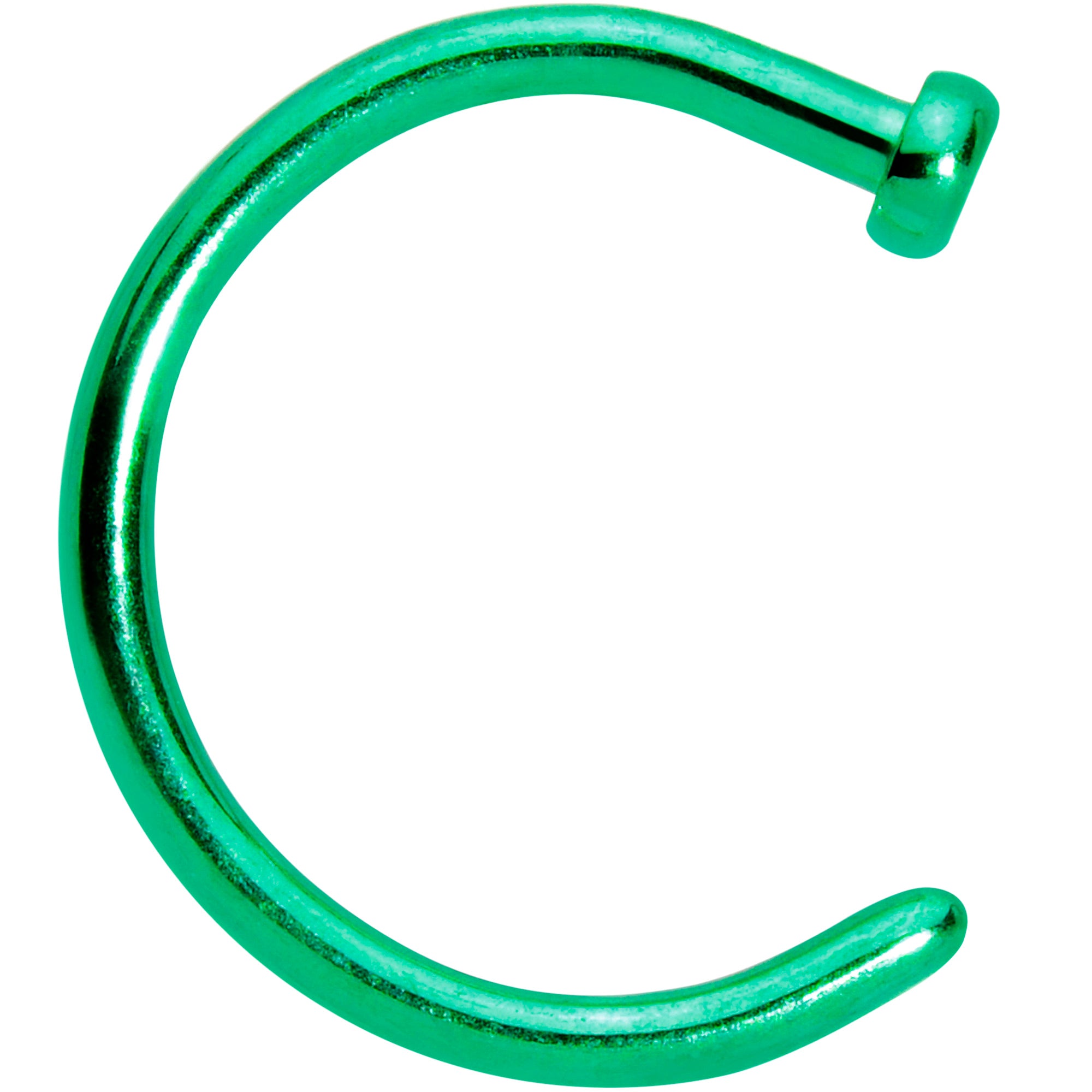 18 Gauge 5/16 Green PVD Implant Grade Titanium Disc Nose Hoop