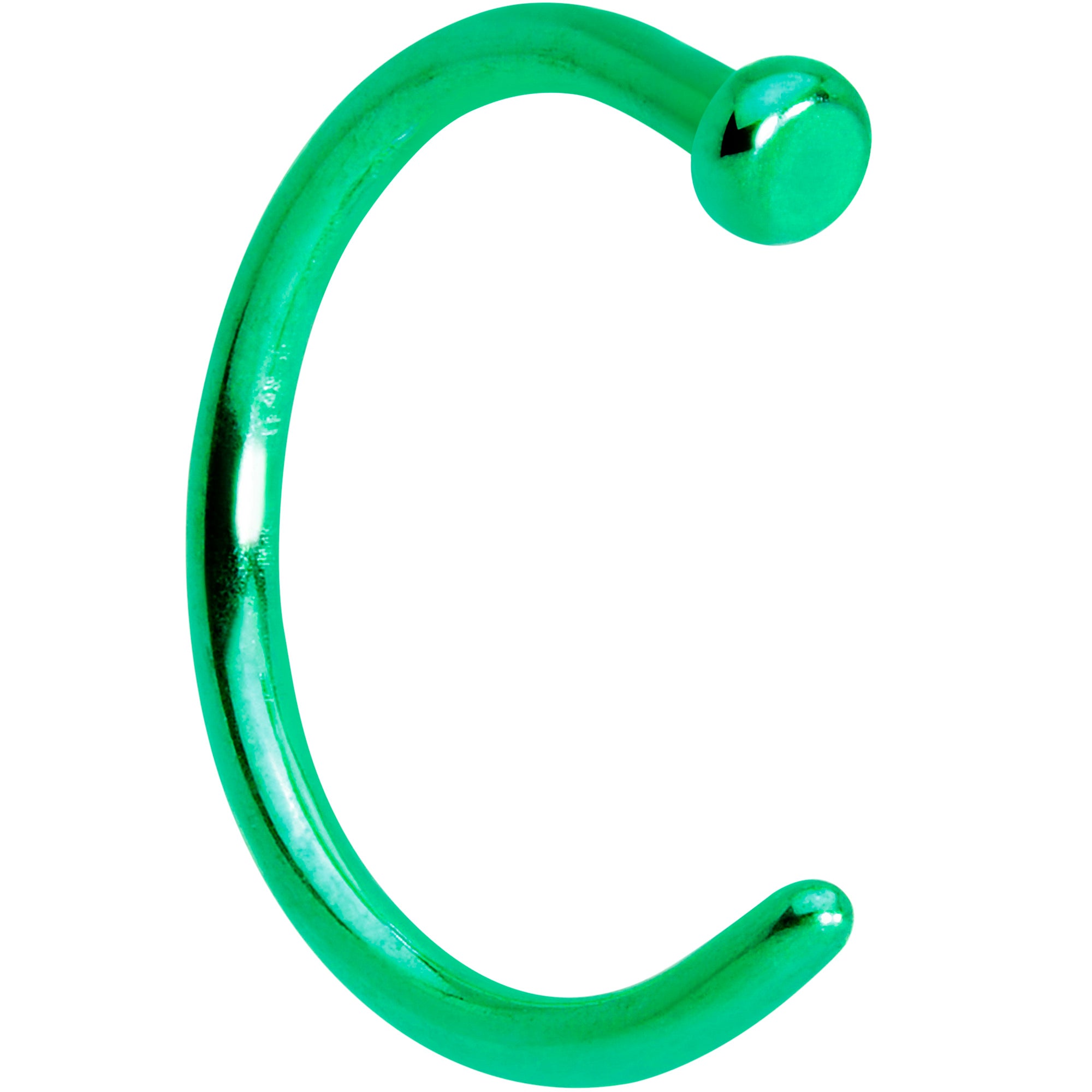 18 Gauge 5/16 Green PVD Implant Grade Titanium Disc Nose Hoop