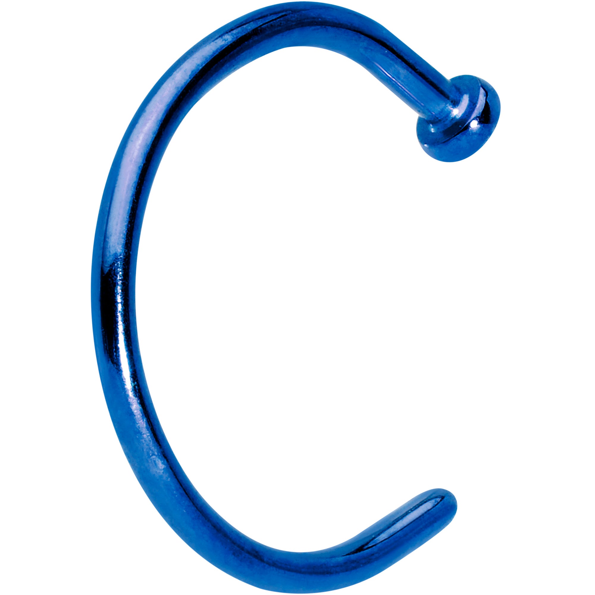 18 Gauge 3/8 Blue PVD Implant Grade Titanium Disc Nose Hoop