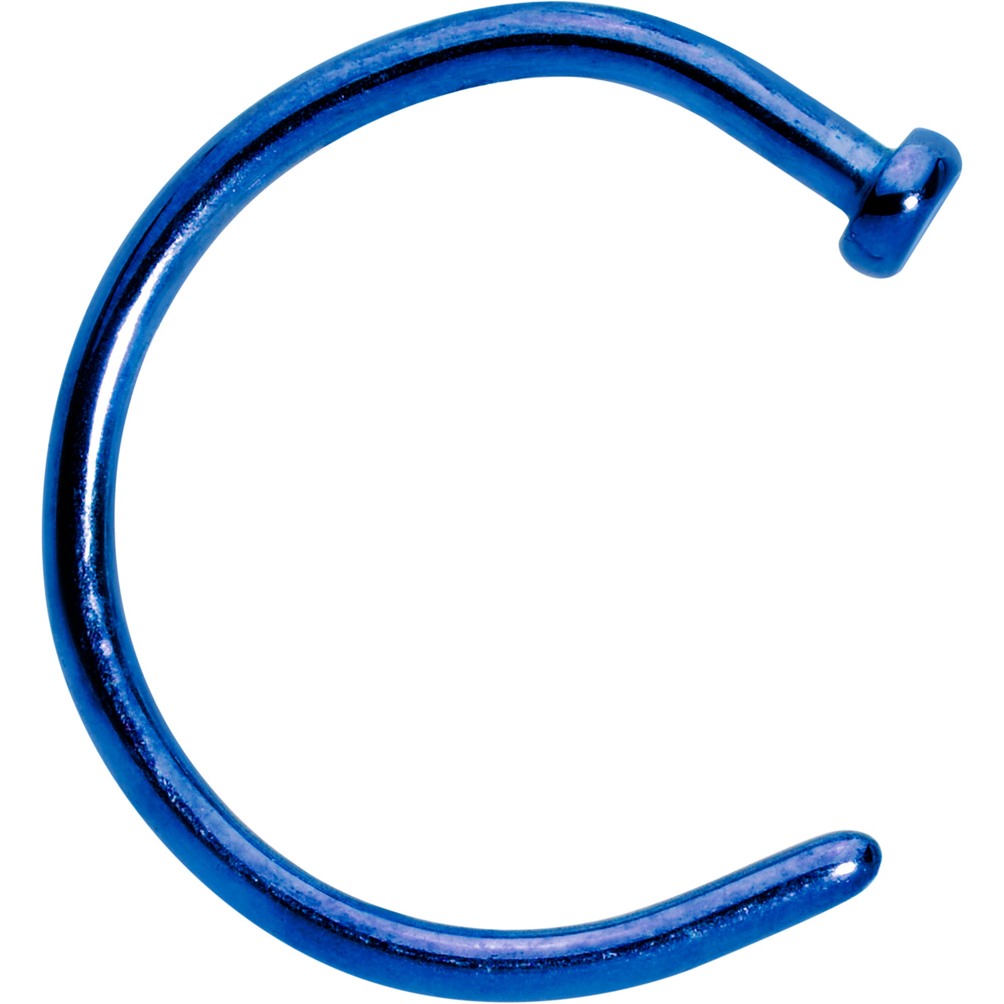 18 Gauge 3/8 Blue PVD Implant Grade Titanium Disc Nose Hoop