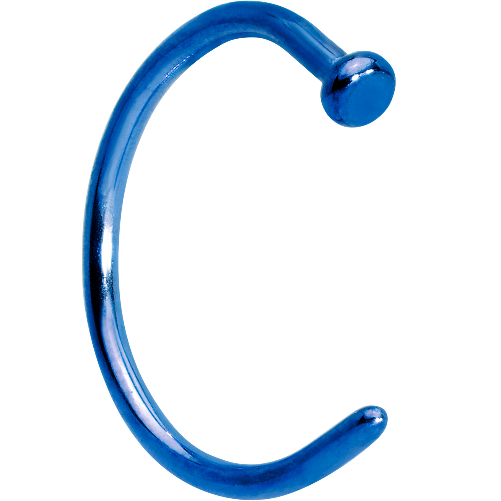 18 Gauge 3/8 Blue PVD Implant Grade Titanium Disc Nose Hoop