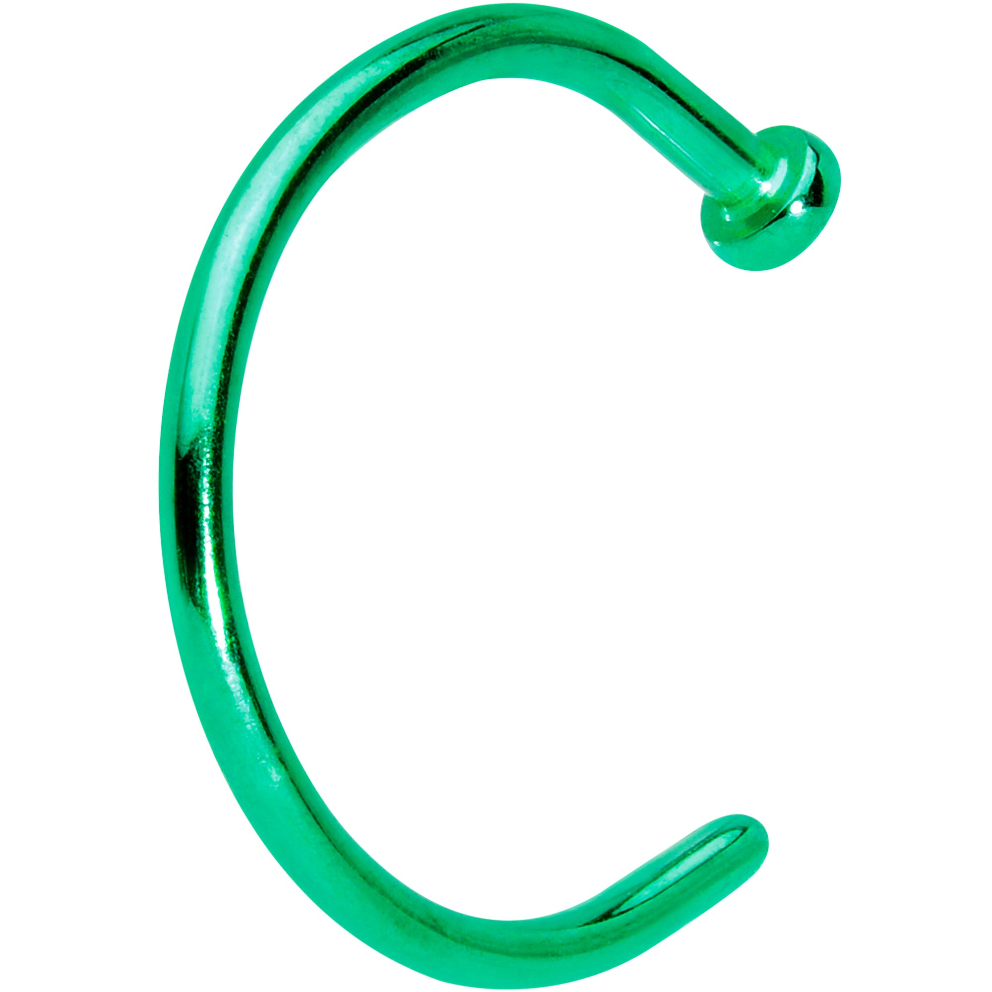 18 Gauge 3/8 Green PVD Implant Grade Titanium Disc Nose Hoop