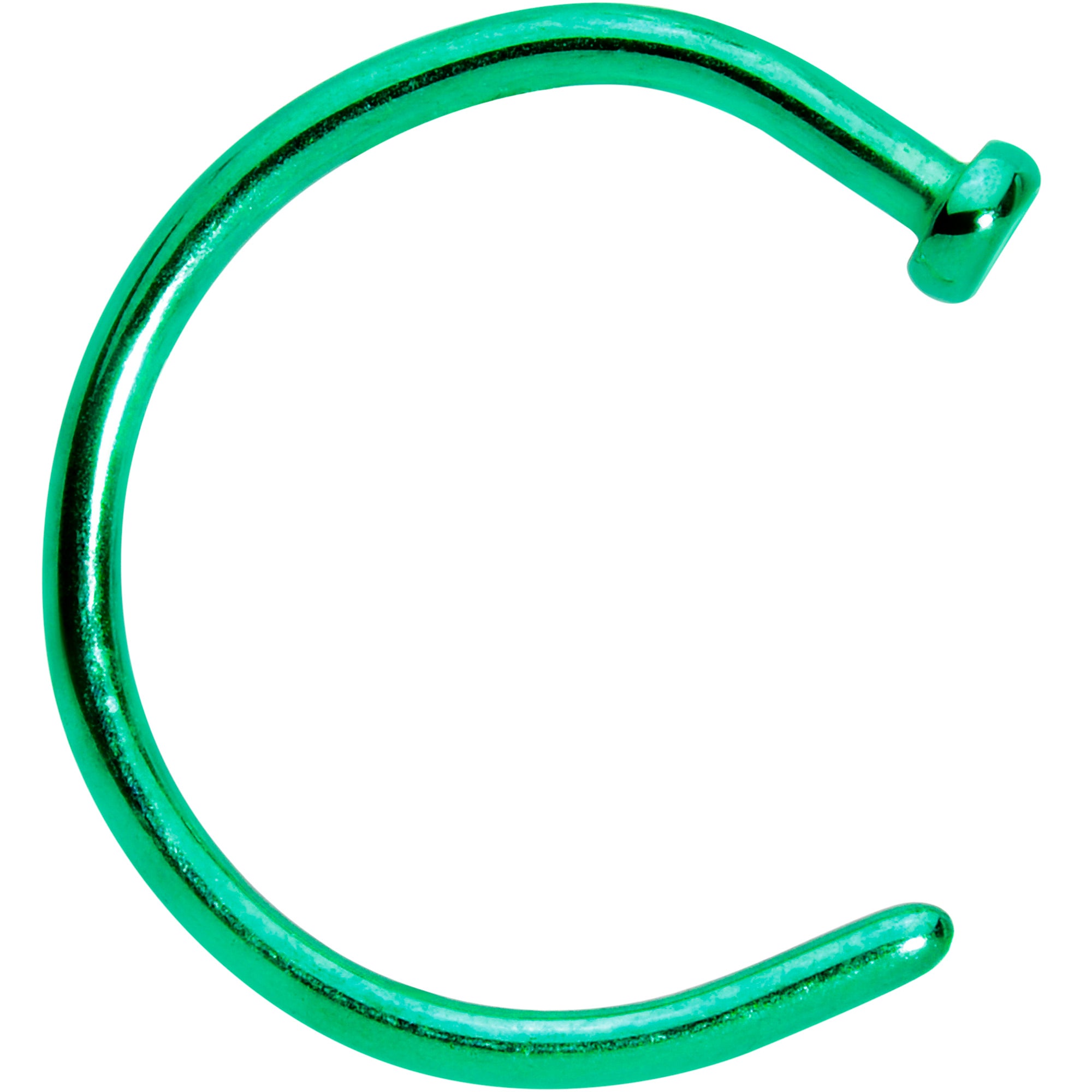 18 Gauge 3/8 Green PVD Implant Grade Titanium Disc Nose Hoop