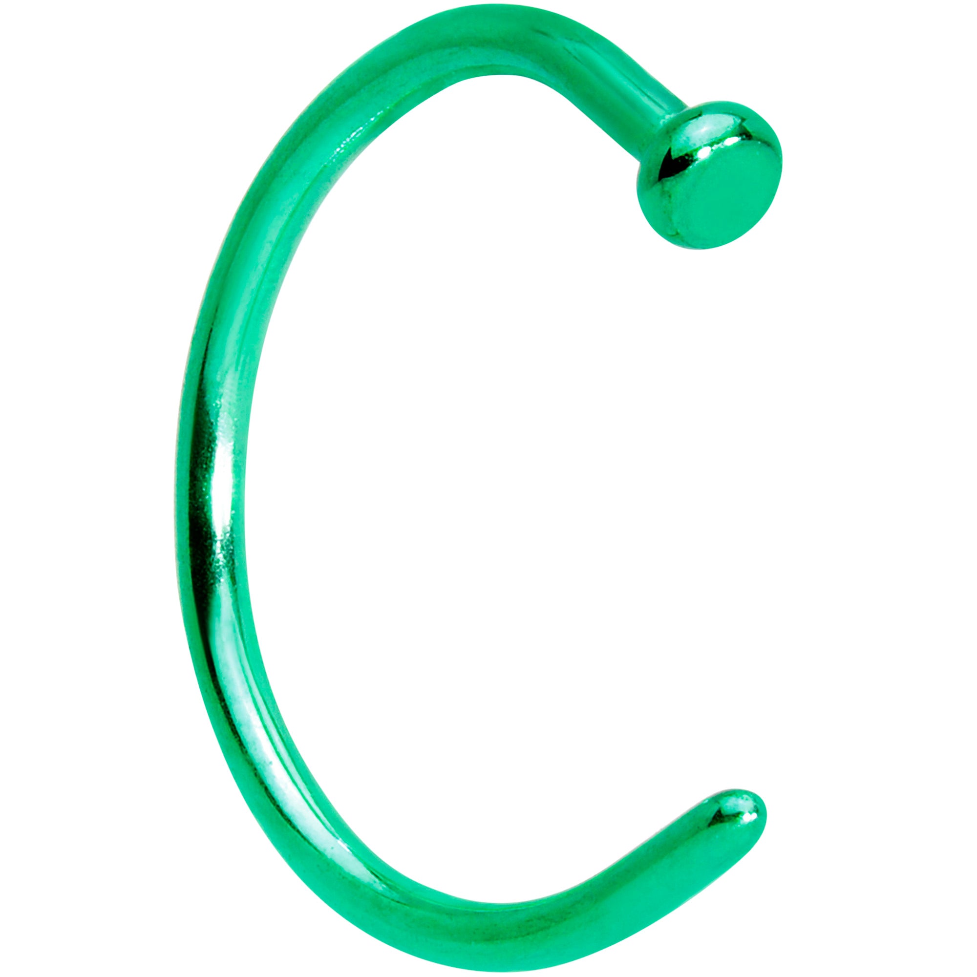 18 Gauge 3/8 Green PVD Implant Grade Titanium Disc Nose Hoop