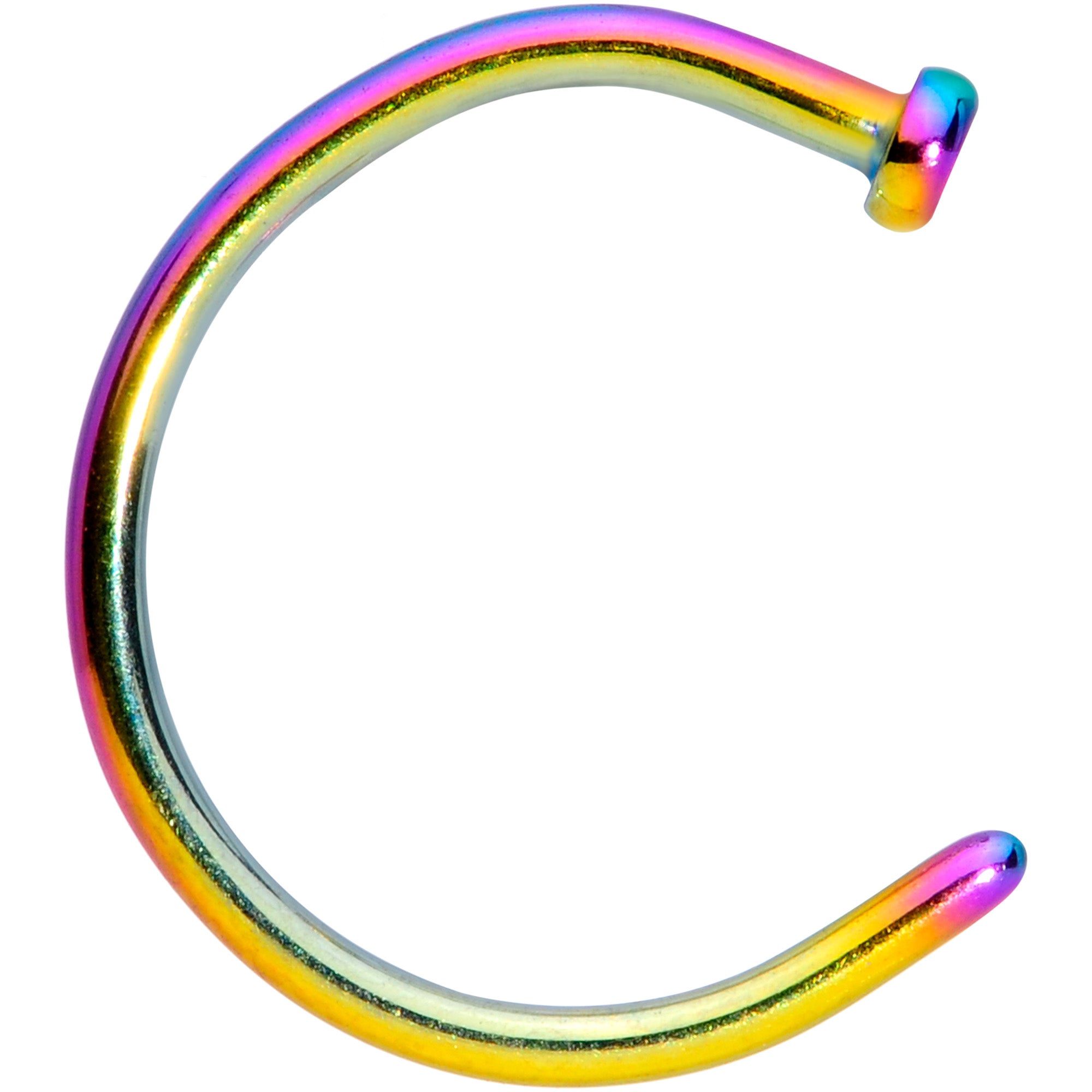 18 Gauge 3/8 Rainbow PVD Implant Grade Titanium Disc Nose Hoop