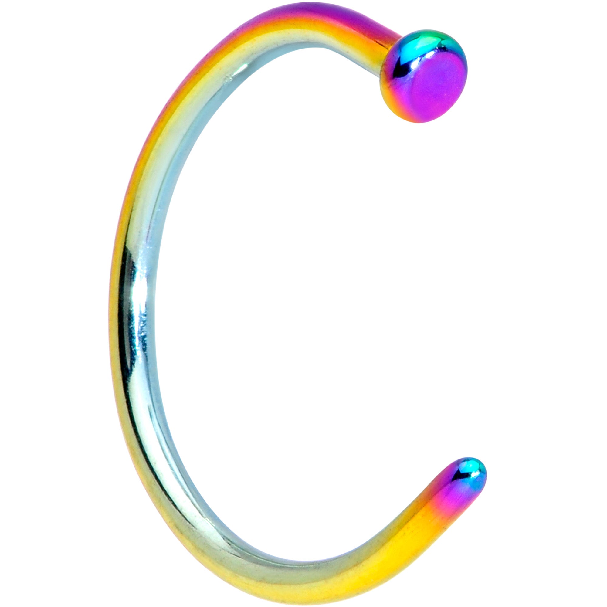 18 Gauge 3/8 Rainbow PVD Implant Grade Titanium Disc Nose Hoop