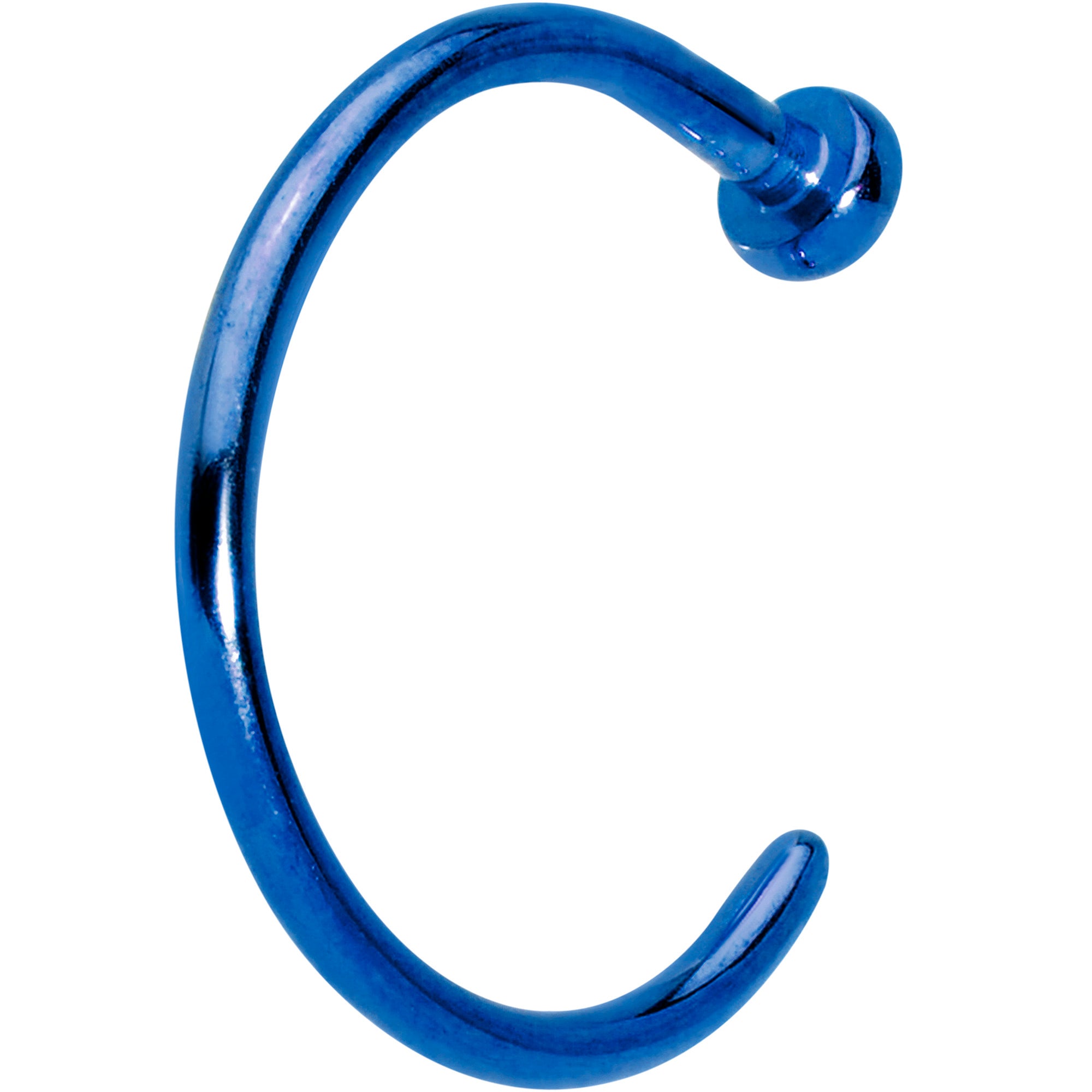 20 Gauge 5/16 Blue PVD Implant Grade Titanium Disc Nose Hoop