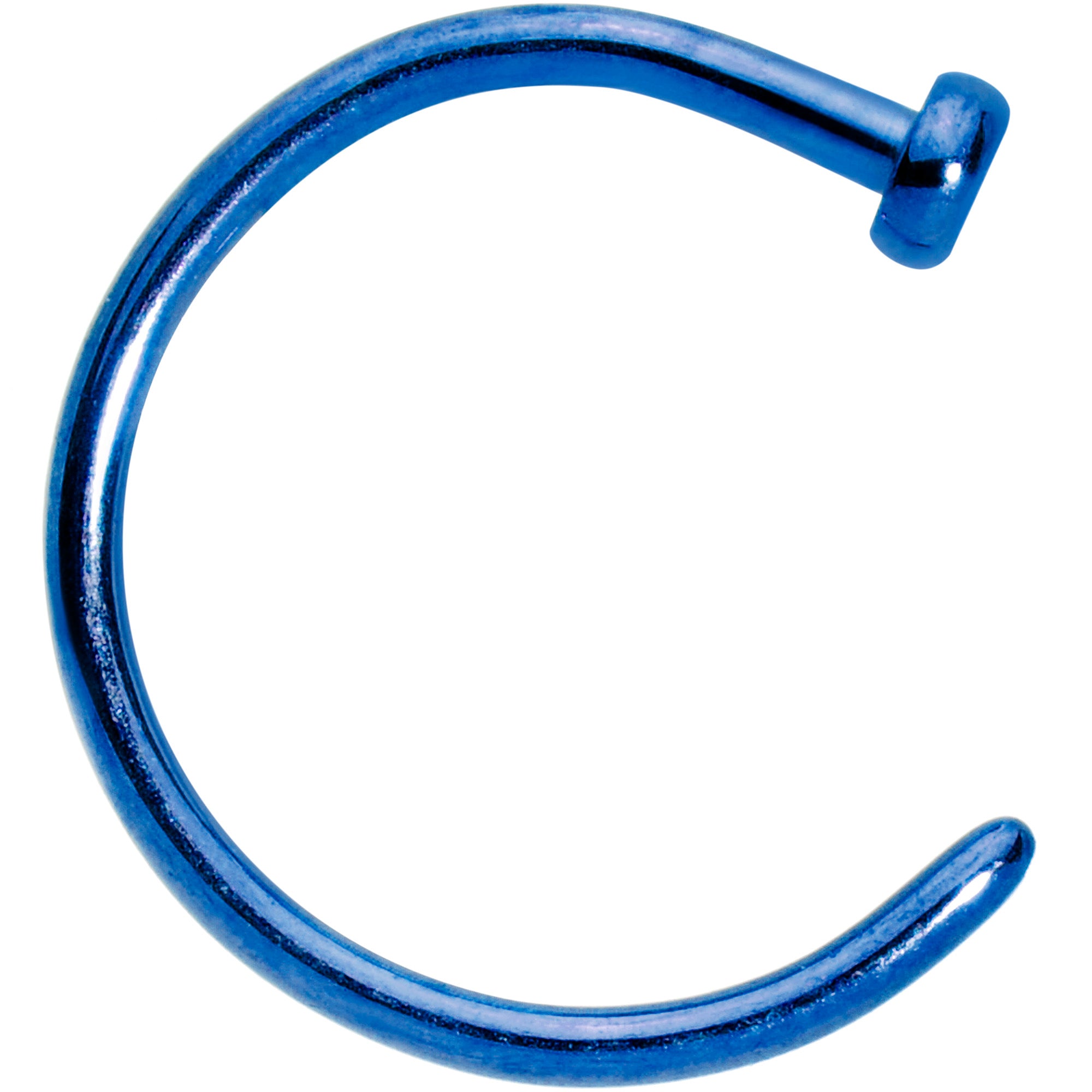 20 Gauge 5/16 Blue PVD Implant Grade Titanium Disc Nose Hoop