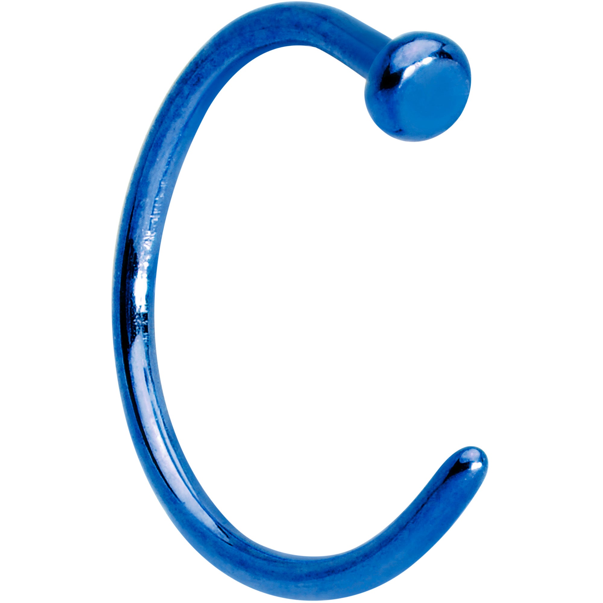 20 Gauge 5/16 Blue PVD Implant Grade Titanium Disc Nose Hoop