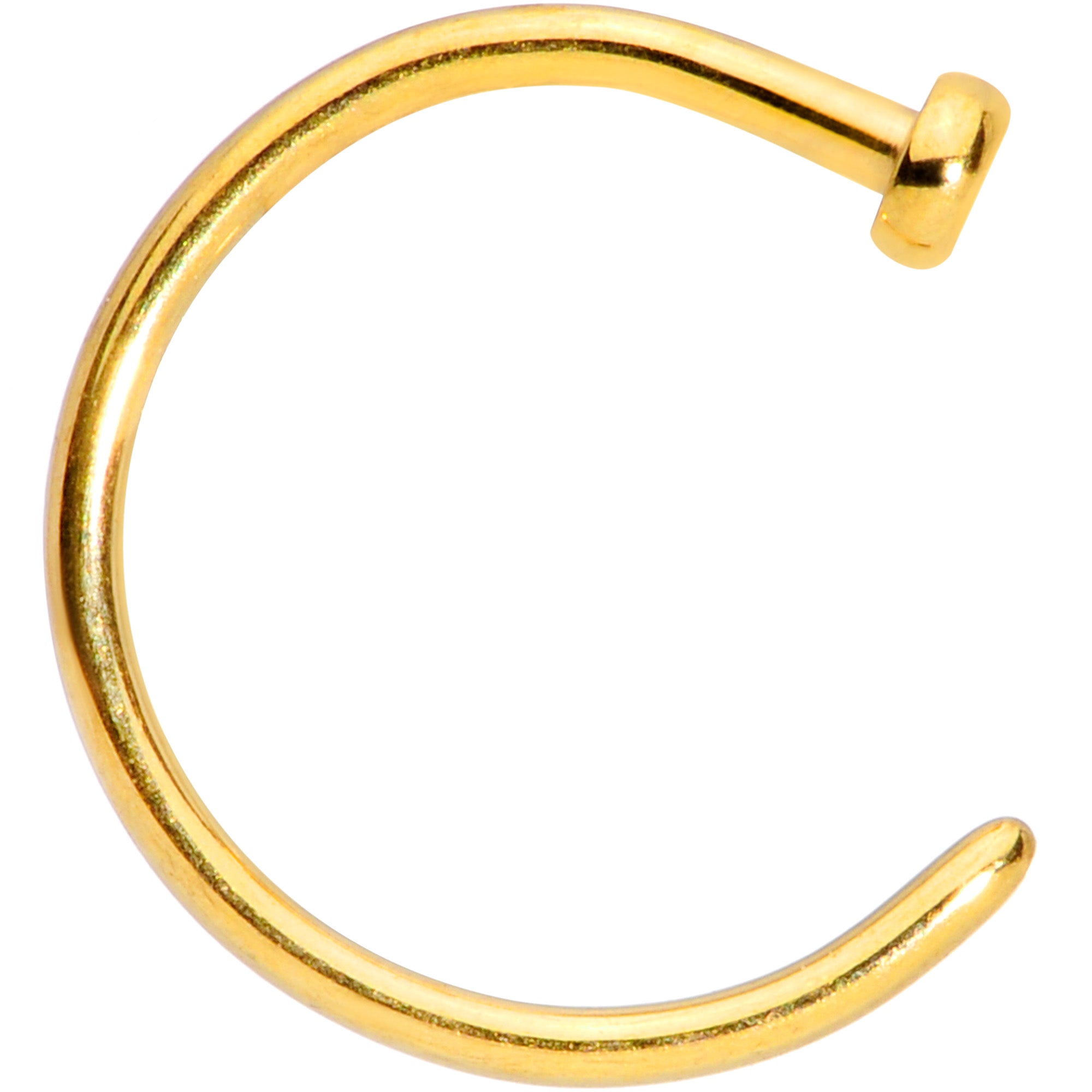 20 Gauge 5/16 Gold Tone PVD Implant Grade Titanium Disc Nose Hoop