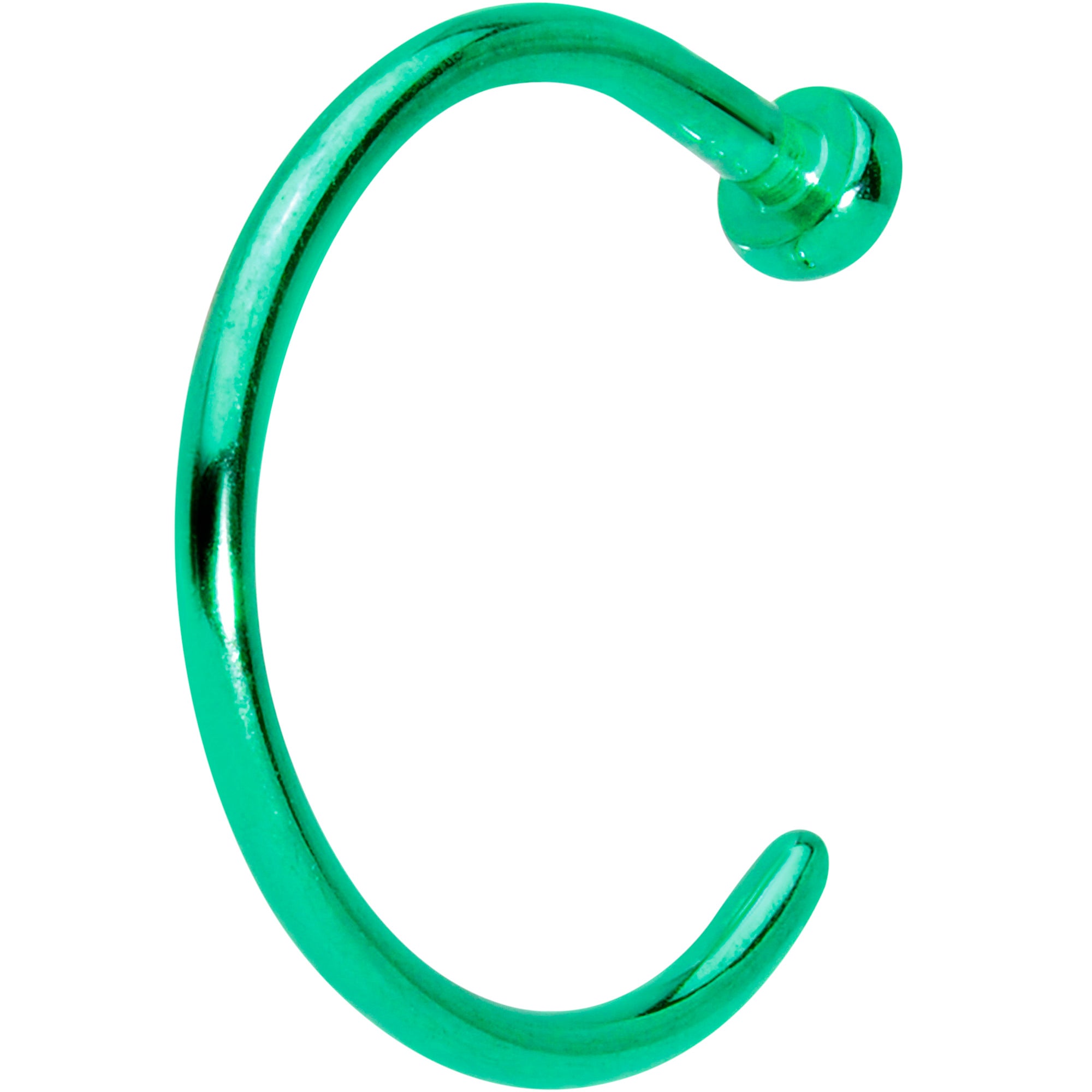 20 Gauge 5/16 Green PVD Implant Grade Titanium Disc Nose Hoop