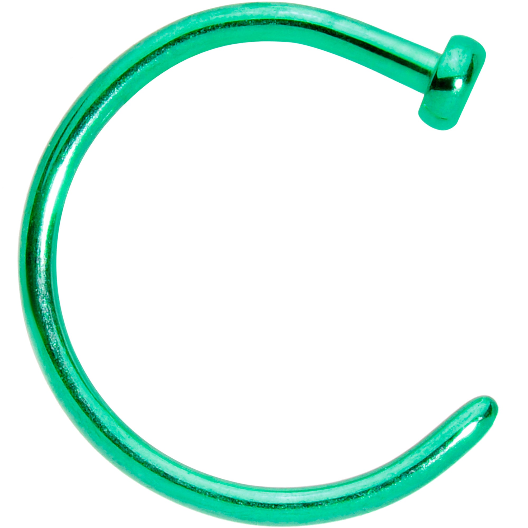 20 Gauge 5/16 Green PVD Implant Grade Titanium Disc Nose Hoop