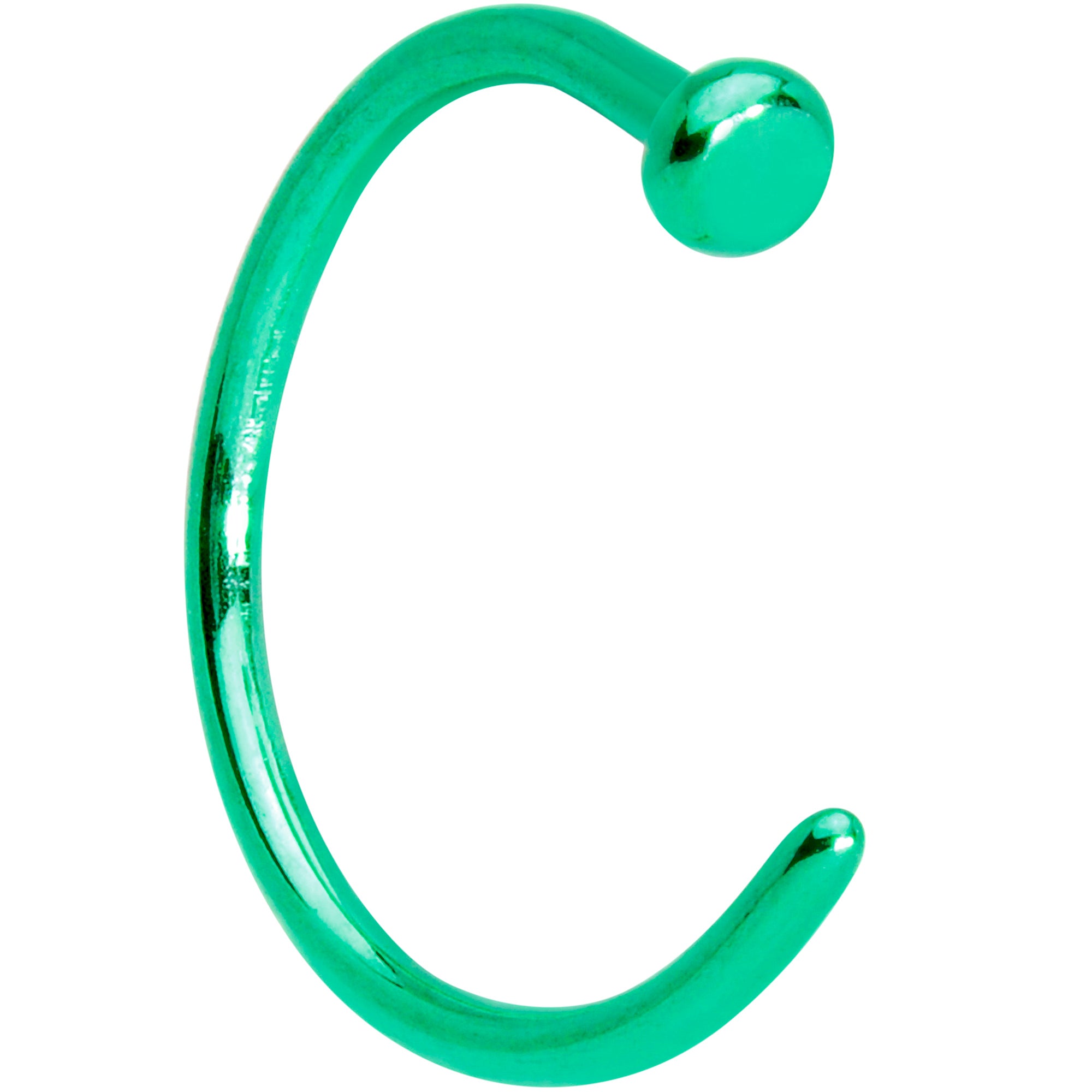 20 Gauge 5/16 Green PVD Implant Grade Titanium Disc Nose Hoop