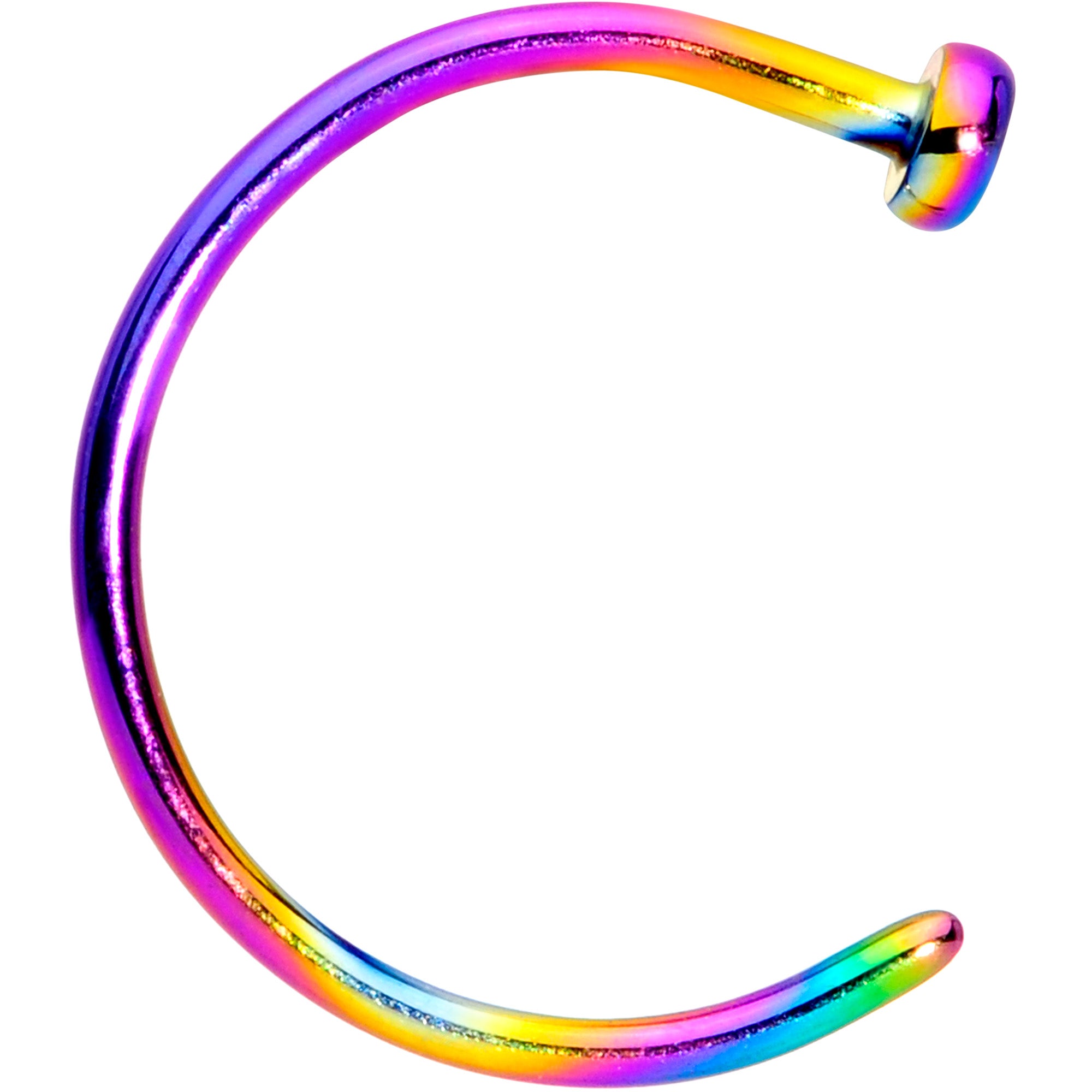 20 Gauge 5/16 Rainbow PVD Implant Grade Titanium Disc Nose Hoop