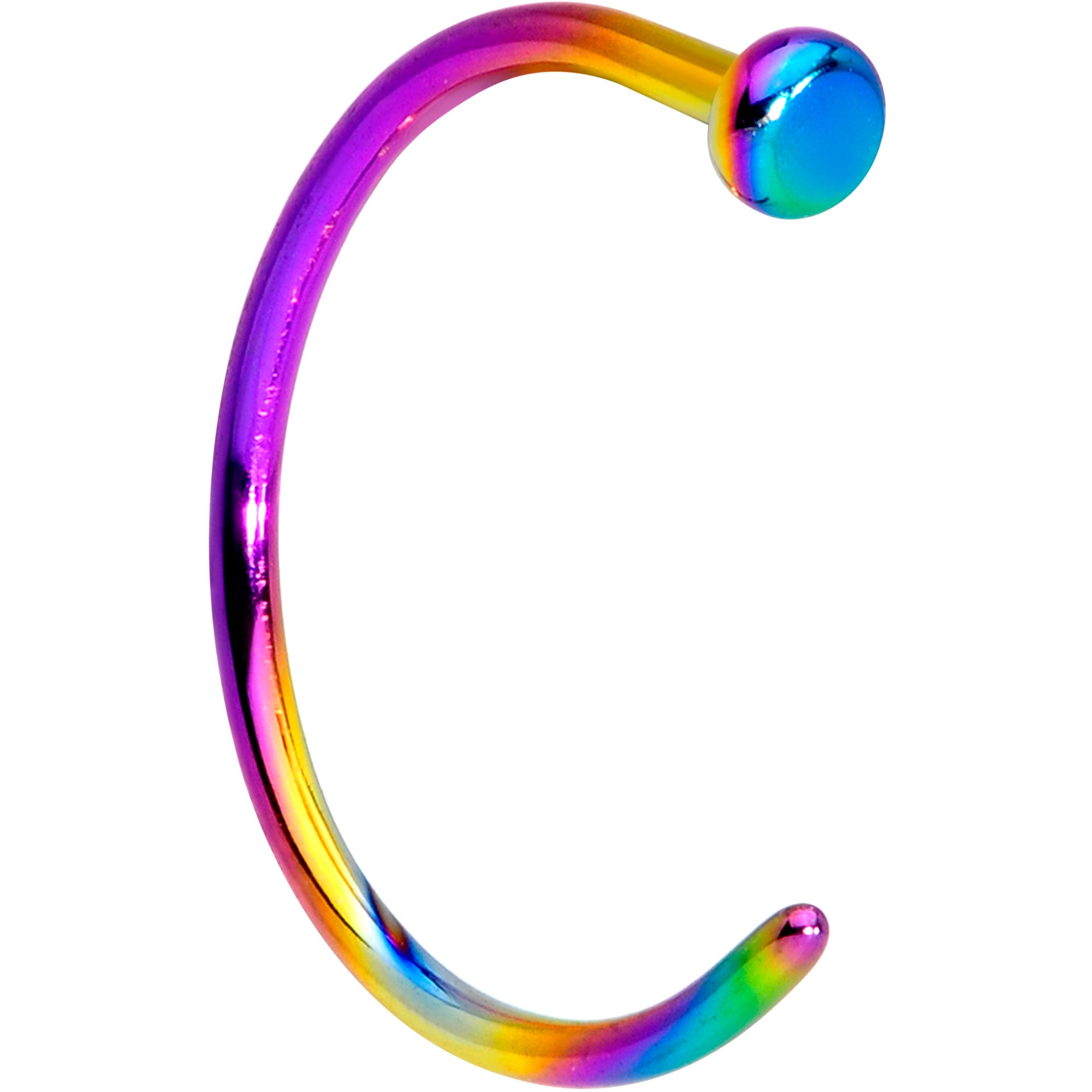 20 Gauge 5/16 Rainbow PVD Implant Grade Titanium Disc Nose Hoop