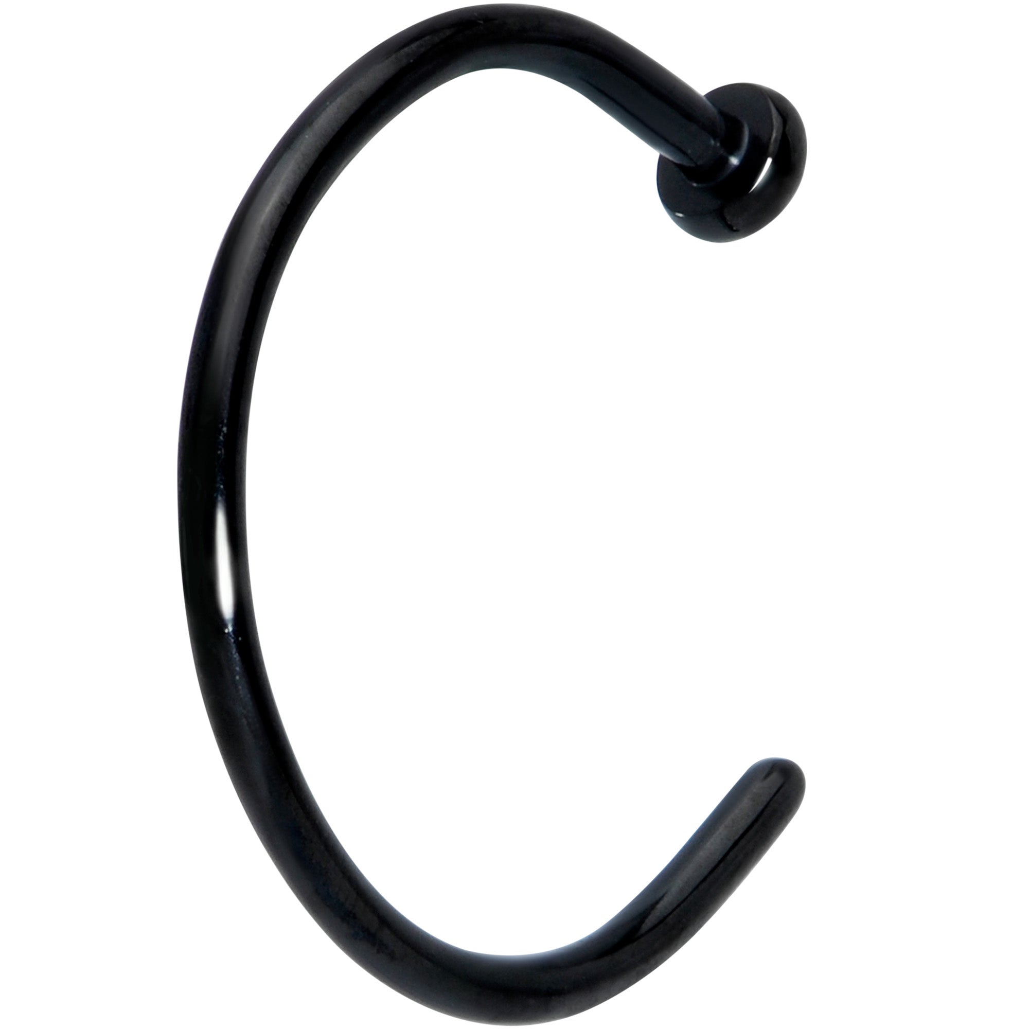 20 Gauge 3/8 Black PVD Implant Grade Titanium Disc Nose Hoop