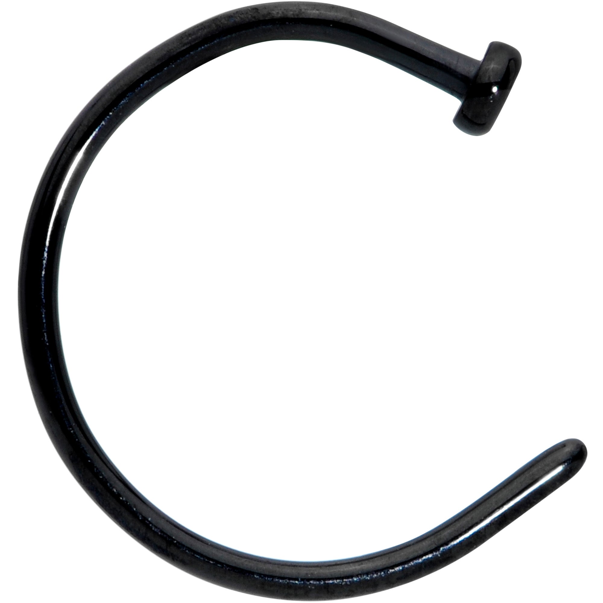 20 Gauge 3/8 Black PVD Implant Grade Titanium Disc Nose Hoop