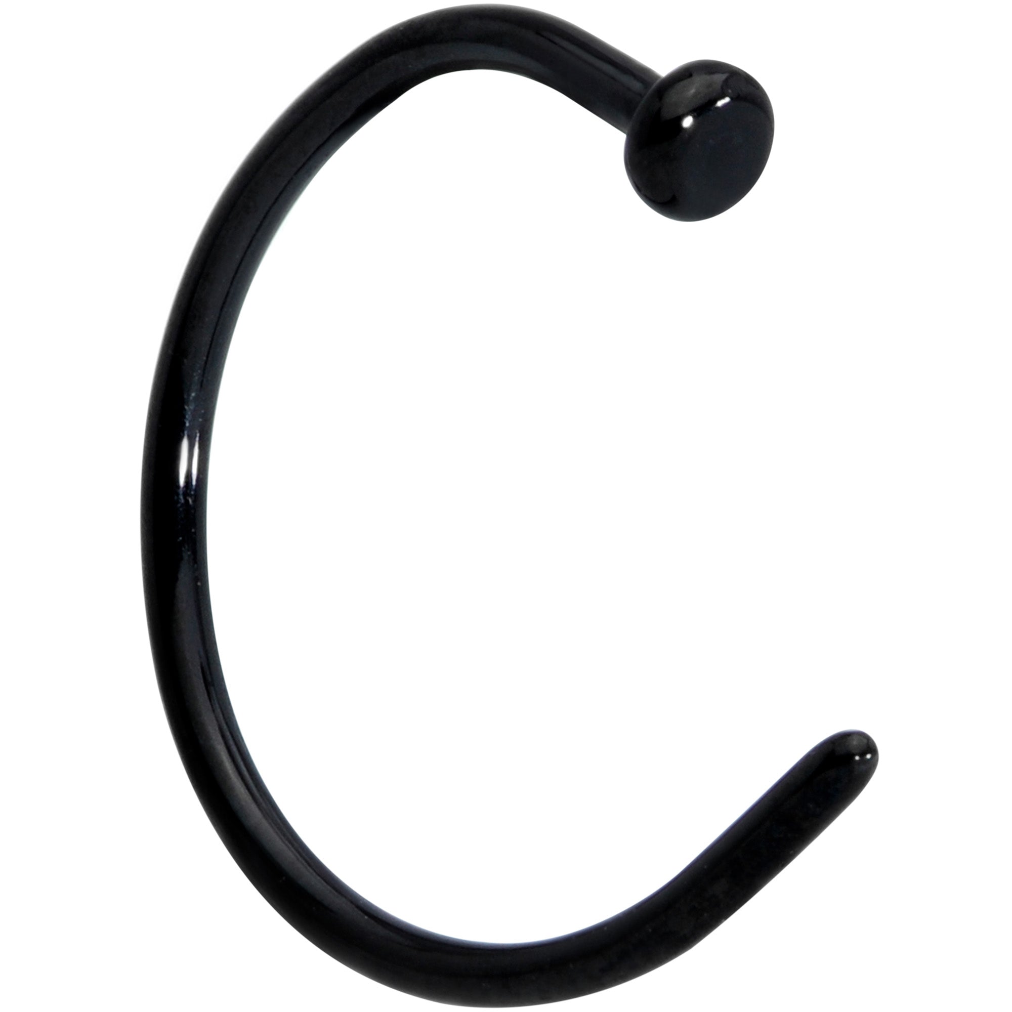 20 Gauge 3/8 Black PVD Implant Grade Titanium Disc Nose Hoop