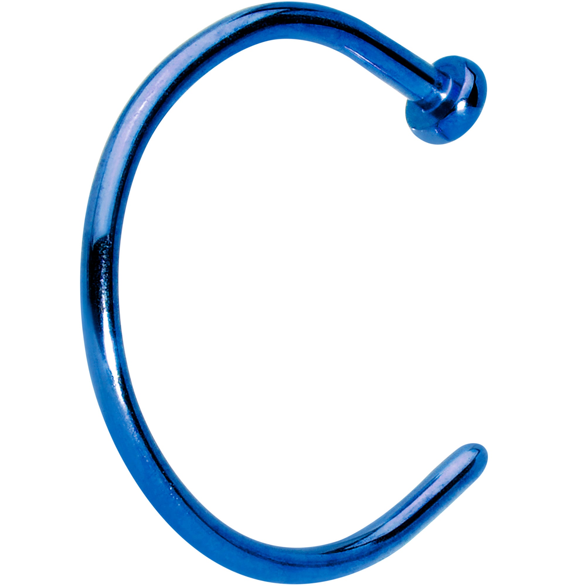 20 Gauge 3/8 Blue PVD Implant Grade Titanium Disc Nose Hoop