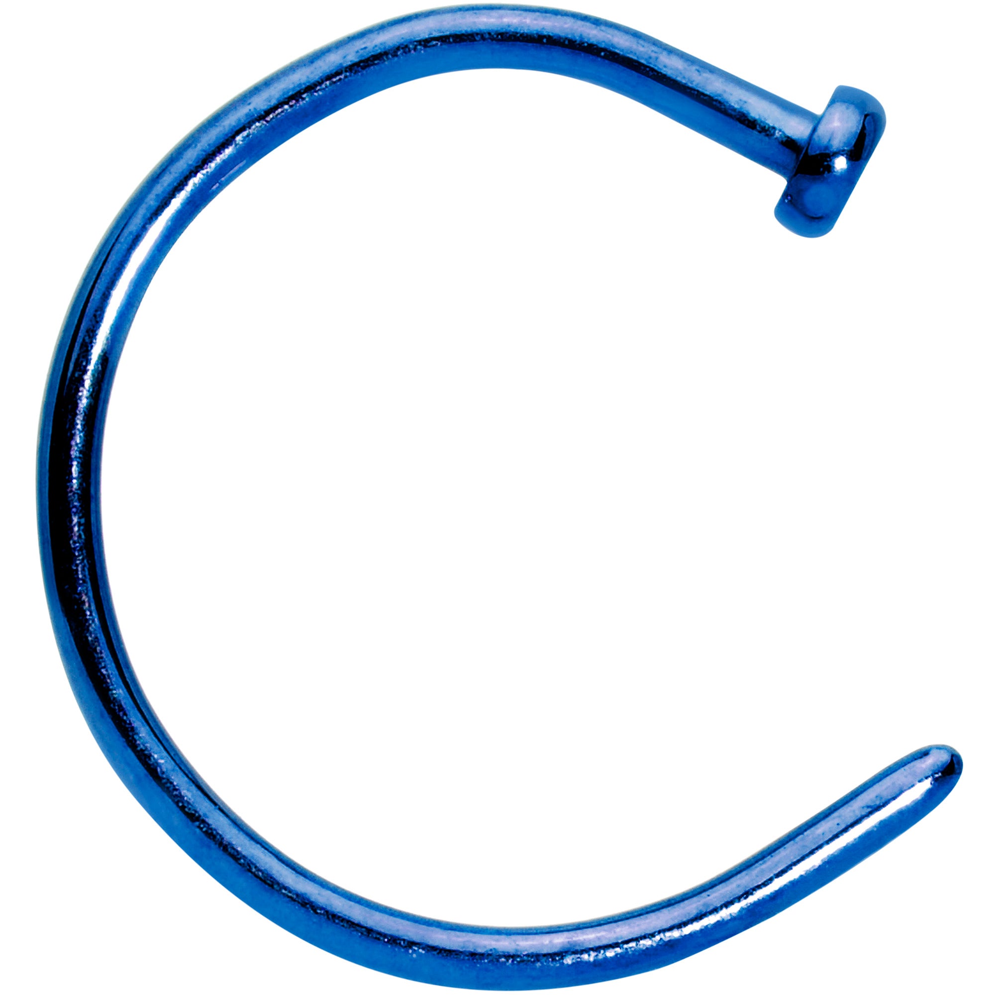 20 Gauge 3/8 Blue PVD Implant Grade Titanium Disc Nose Hoop