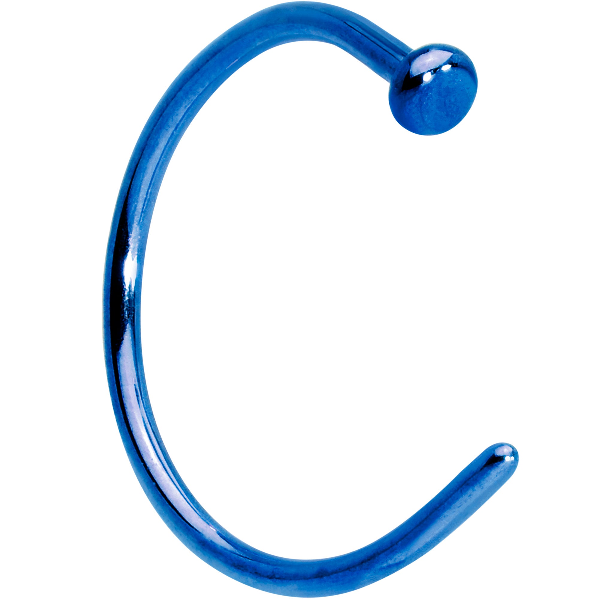 20 Gauge 3/8 Blue PVD Implant Grade Titanium Disc Nose Hoop