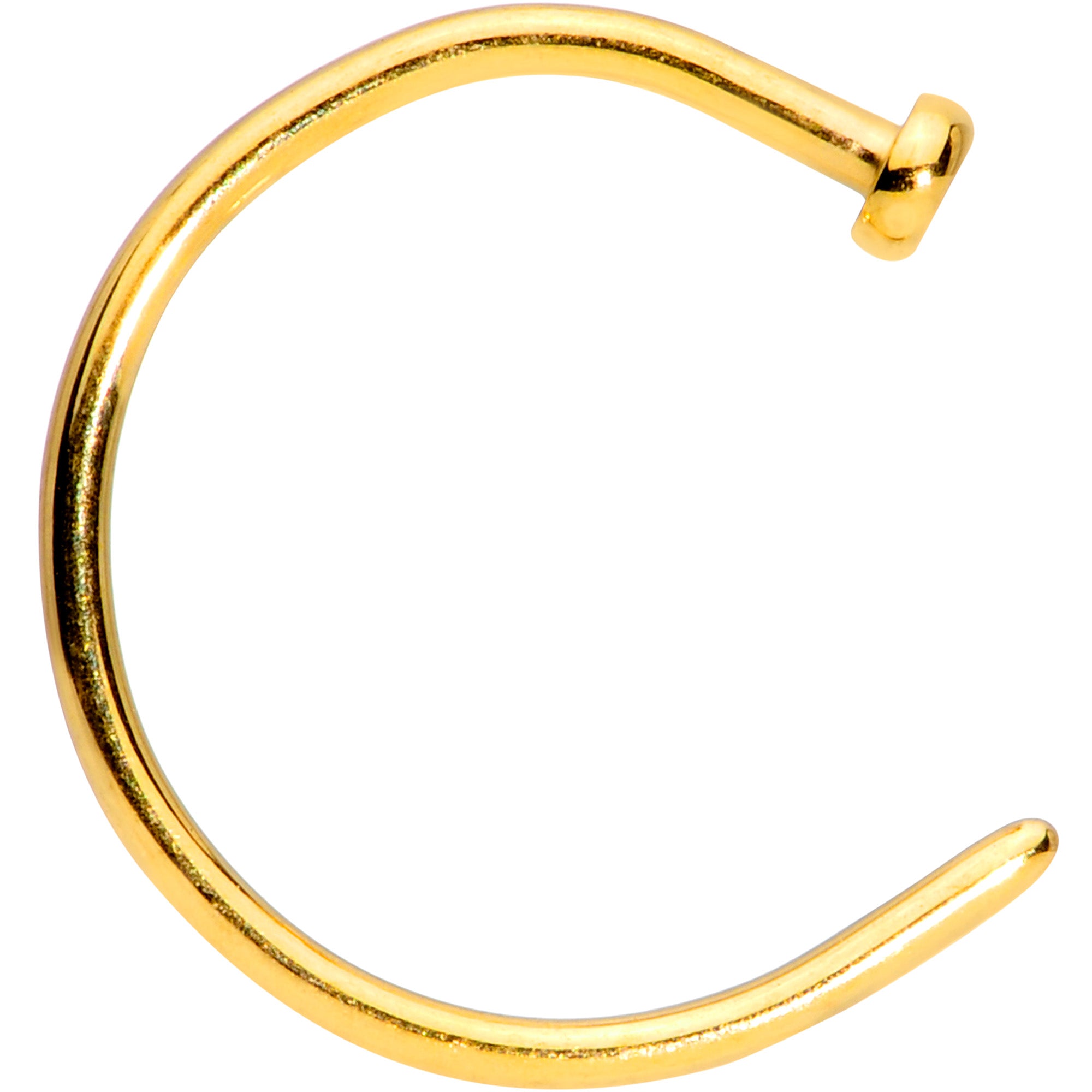 20 Gauge 3/8 Gold Tone PVD Implant Grade Titanium Disc Nose Hoop