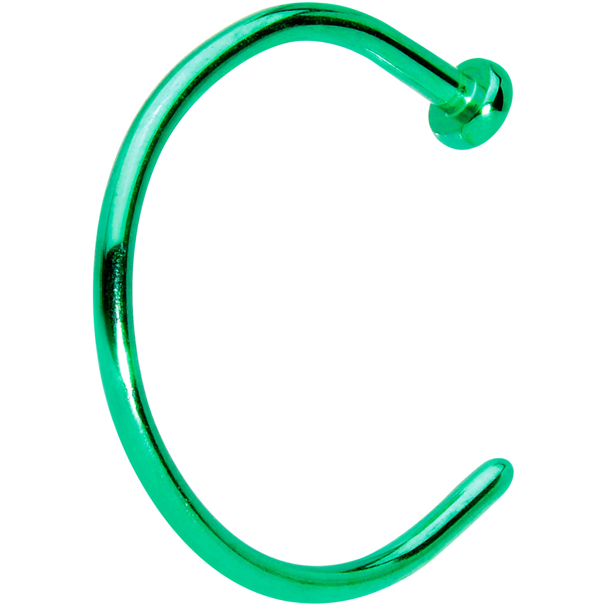 20 Gauge 3/8 Green PVD Implant Grade Titanium Disc Nose Hoop