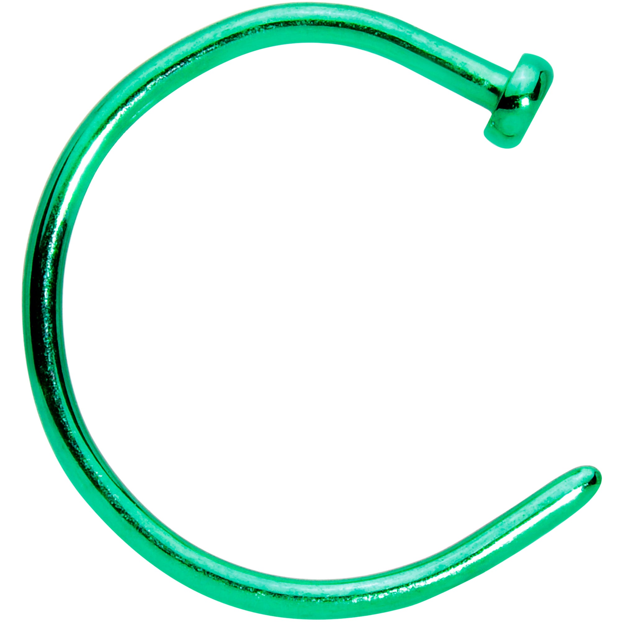 20 Gauge 3/8 Green PVD Implant Grade Titanium Disc Nose Hoop