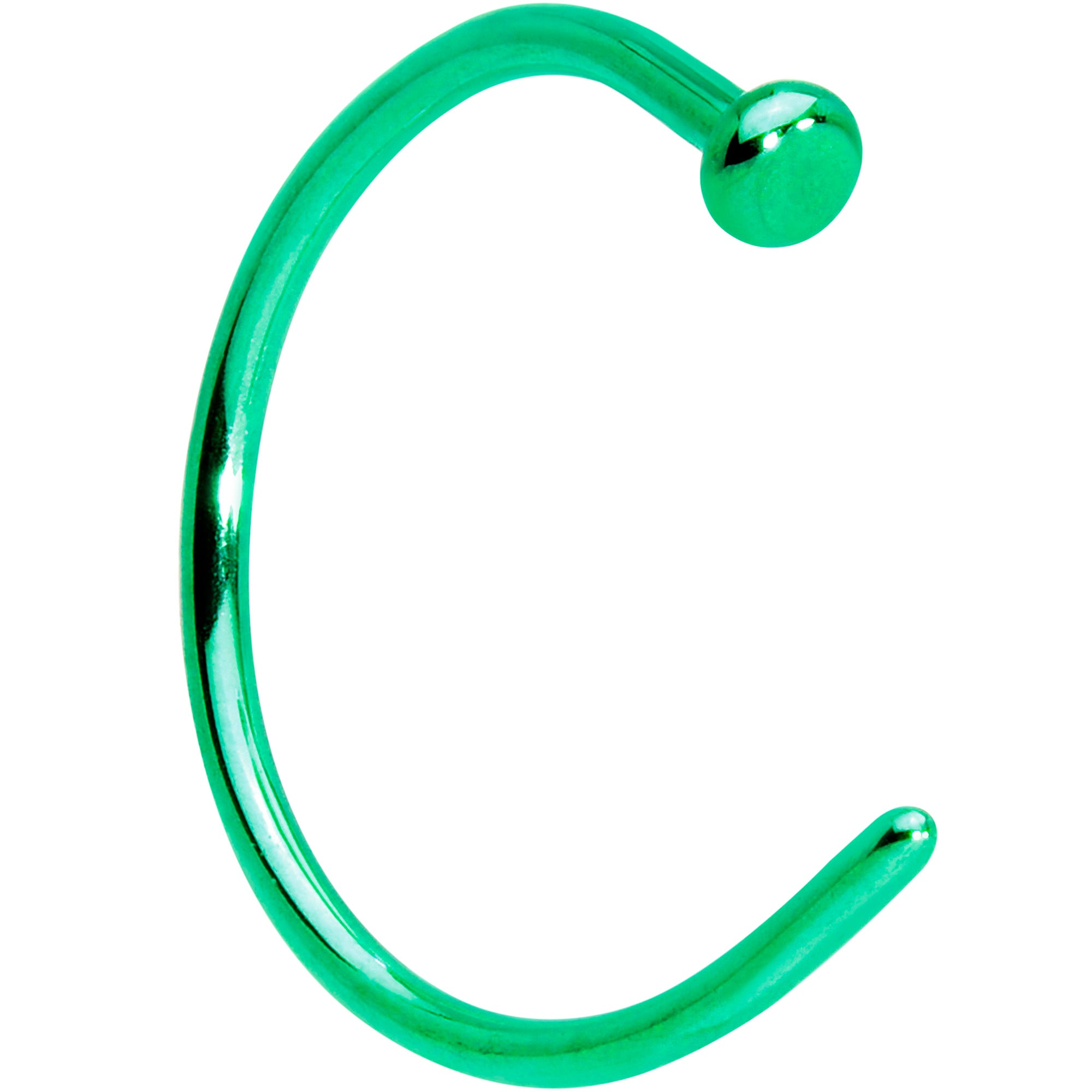 20 Gauge 3/8 Green PVD Implant Grade Titanium Disc Nose Hoop