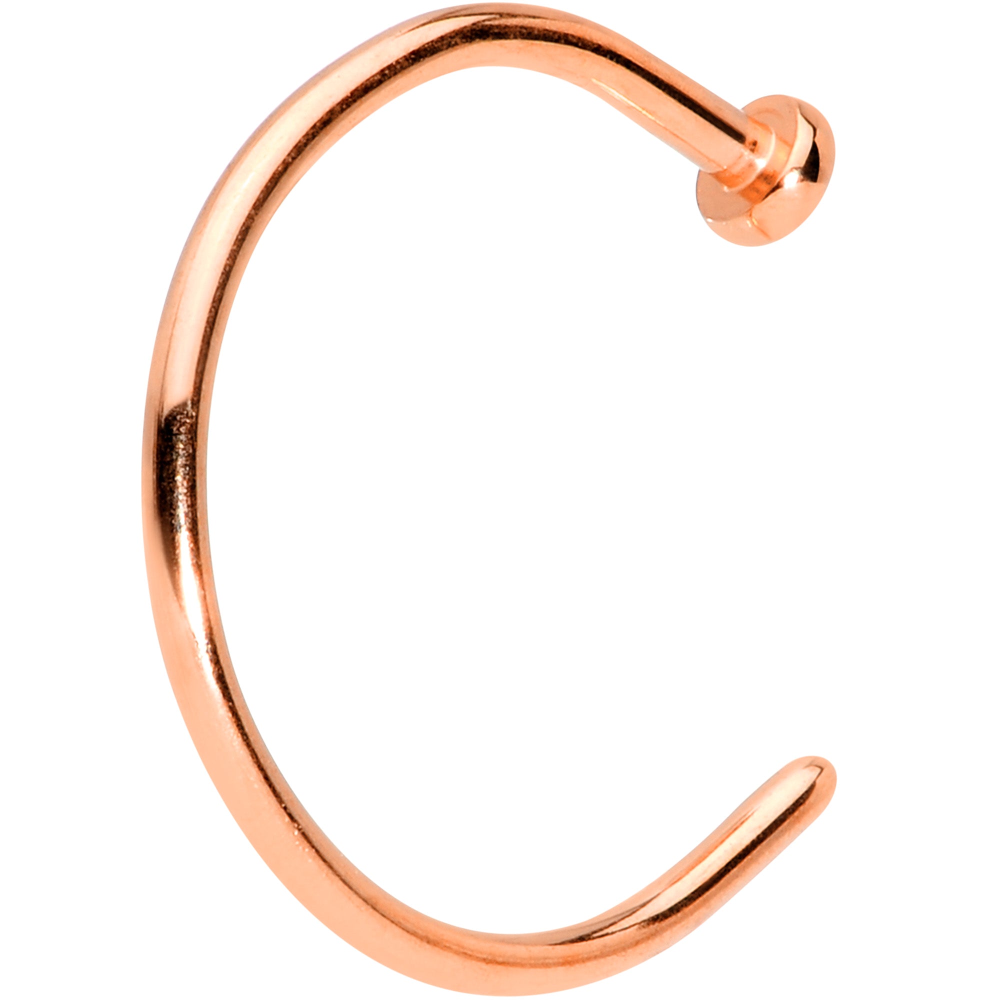 20 Gauge 3/8 Rose Gold Tone PVD Implant Grade Titanium Disc Nose Hoop