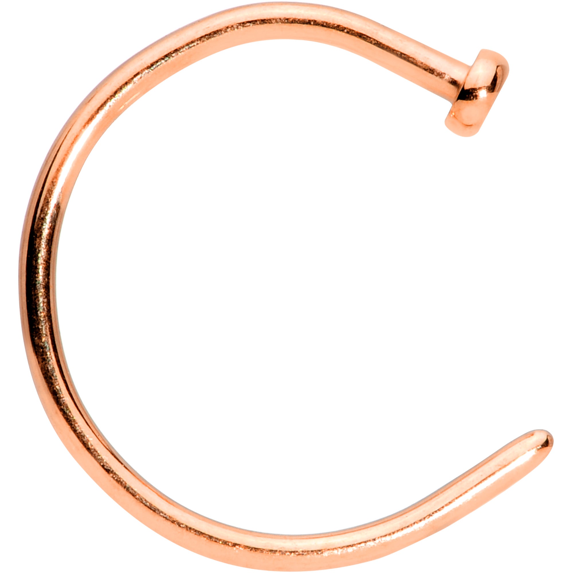 20 Gauge 3/8 Rose Gold Tone PVD Implant Grade Titanium Disc Nose Hoop