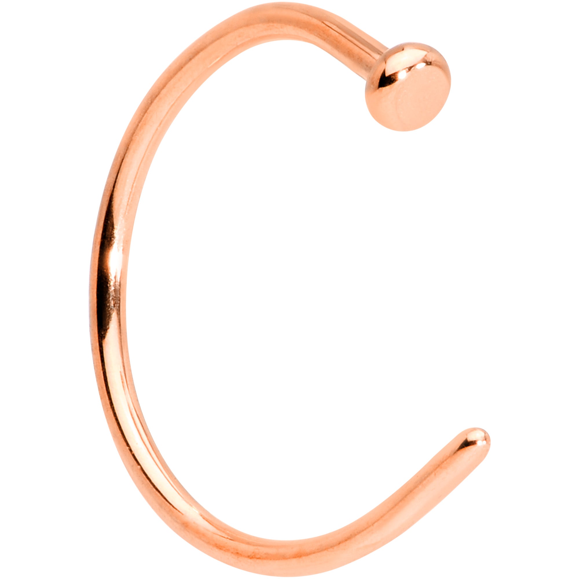 20 Gauge 3/8 Rose Gold Tone PVD Implant Grade Titanium Disc Nose Hoop