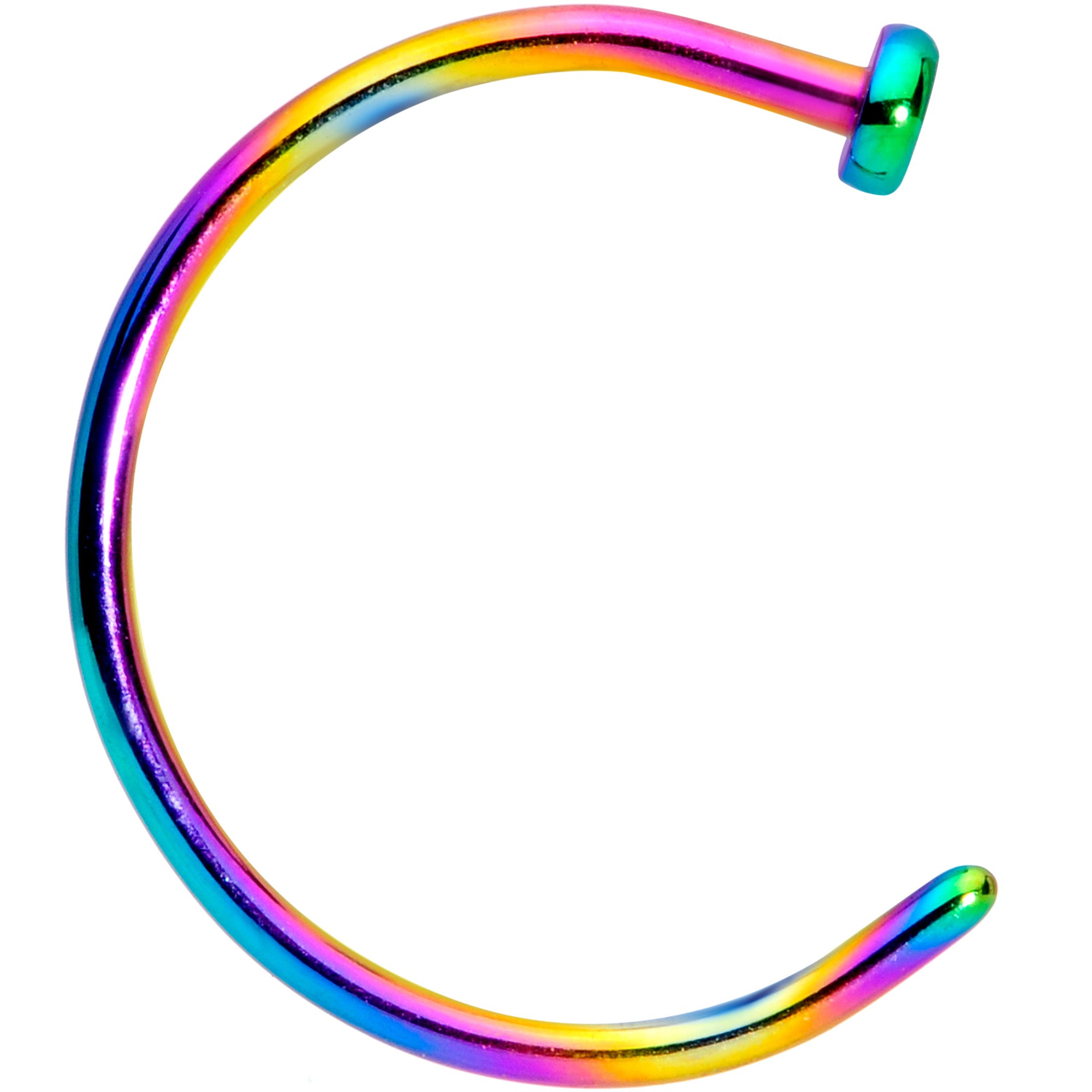 20 Gauge 3/8 Rainbow PVD Implant Grade Titanium Disc Nose Hoop