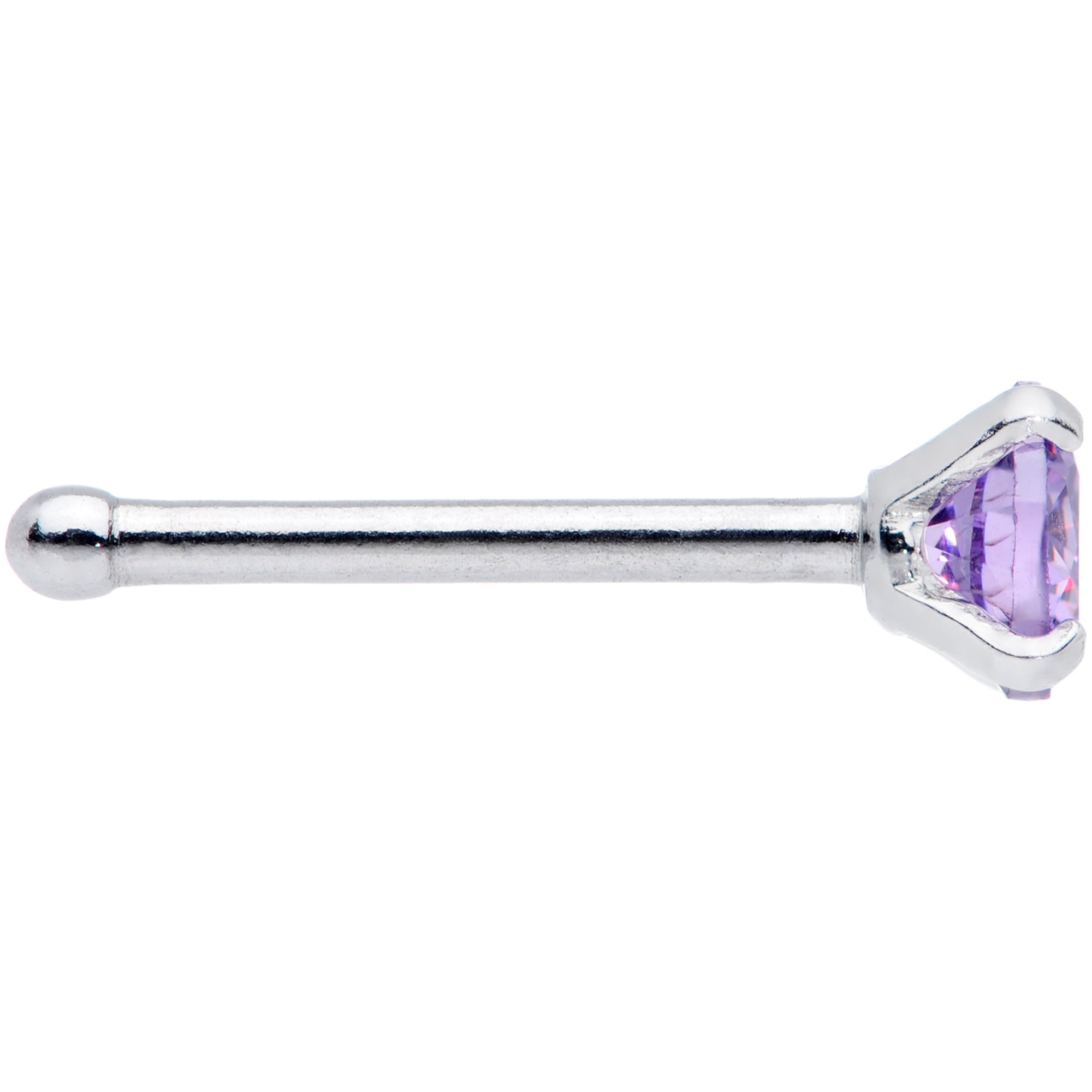 20 Gauge 1/4 Purple 3mm Gem Nose Bone