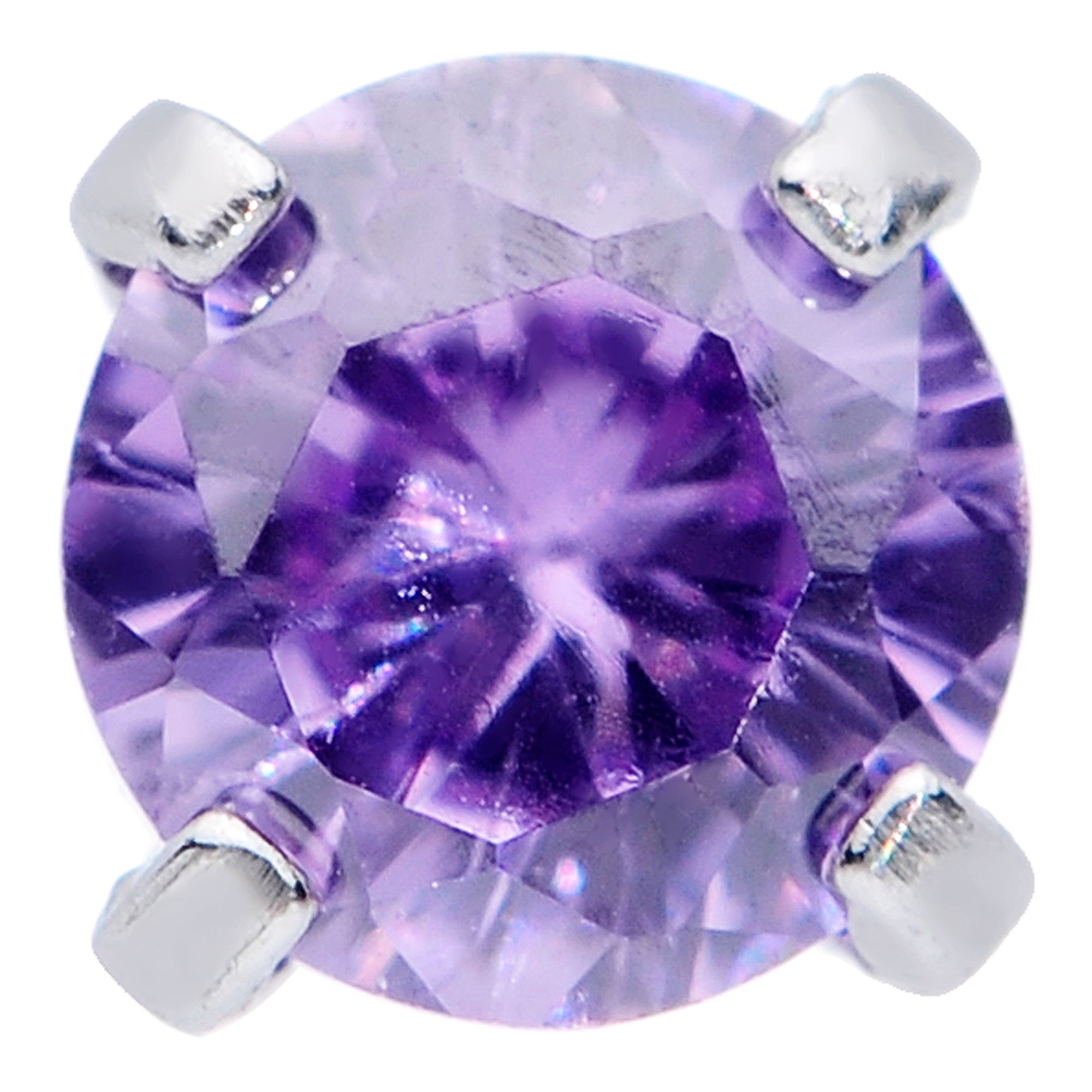 20 Gauge 1/4 Purple 3mm Gem Nose Bone