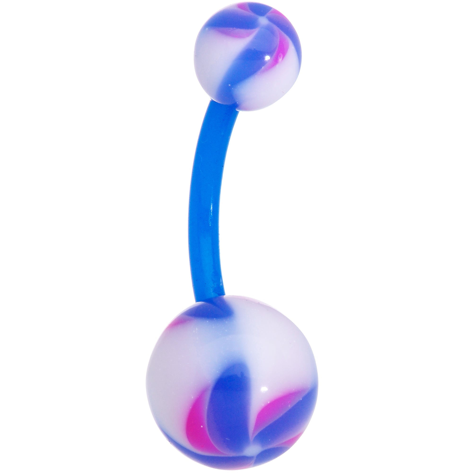 Blue White Purple Swirl Bioplast Belly Ring