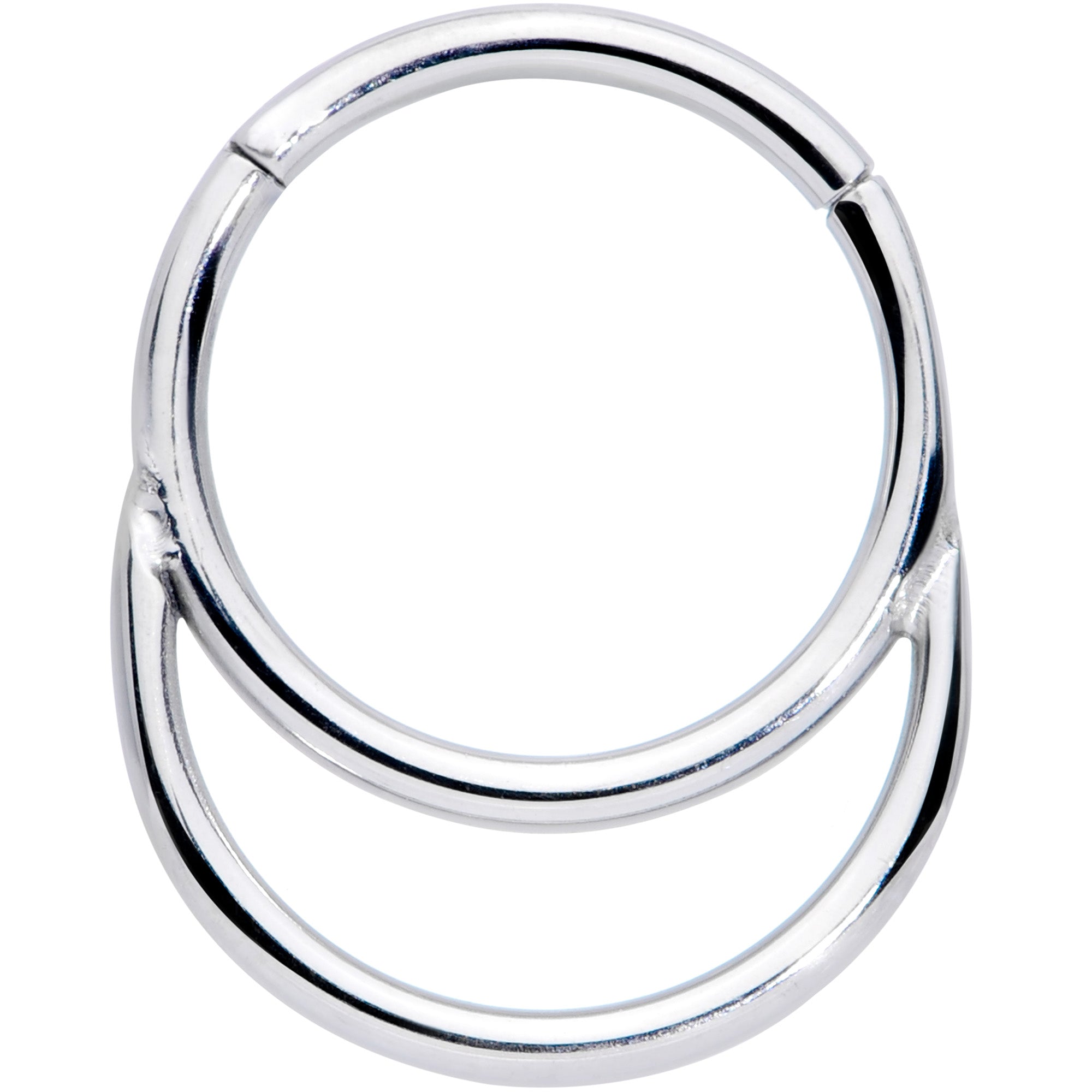 16 Gauge 3/8 Grade 23 Titanium Double Loop Hinged Septum Clicker