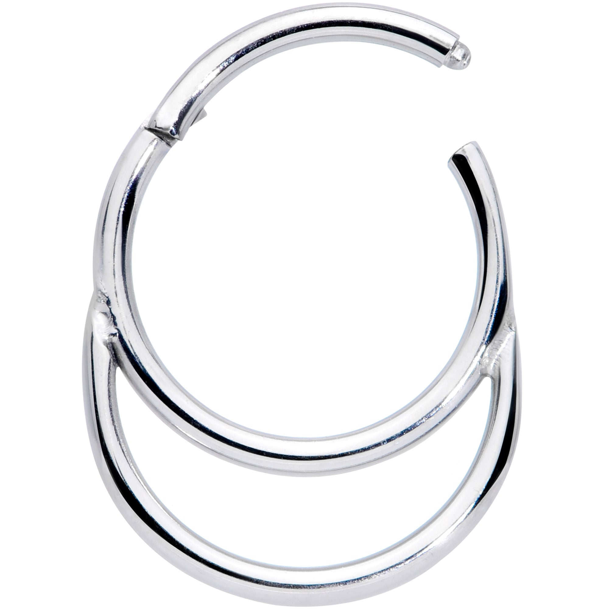 16 Gauge 3/8 Grade 23 Titanium Double Loop Hinged Septum Clicker