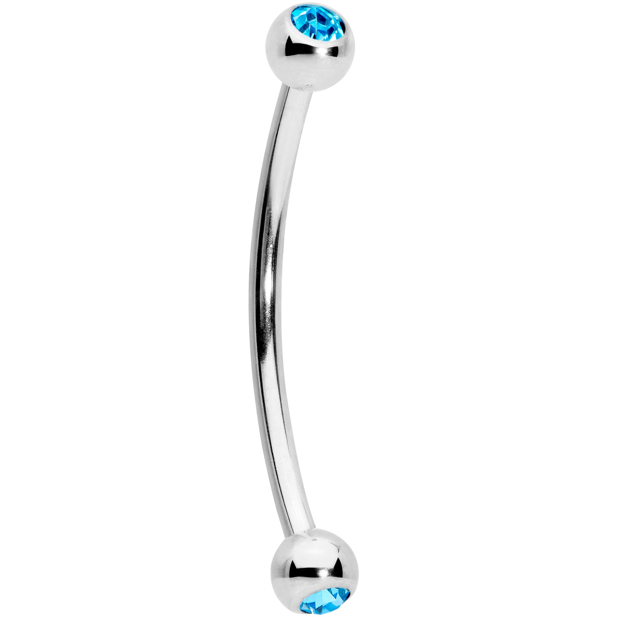 16 Gauge 5/8 Aqua Gem Ball End Curved Barbell