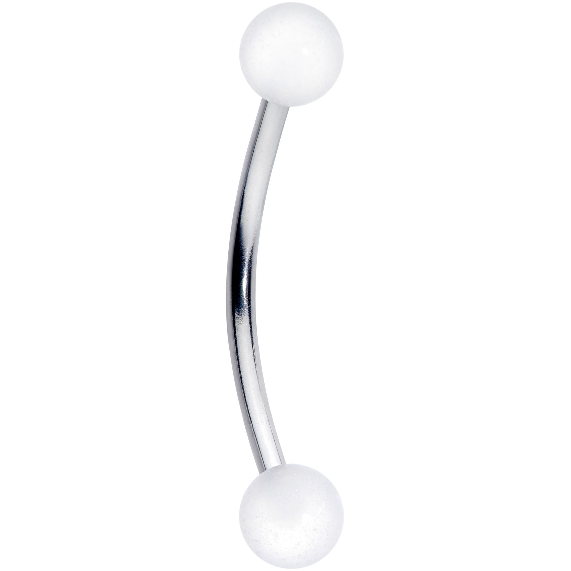 16 Gauge 9/16 White Glow in the Dark Ball End Curved Barbell