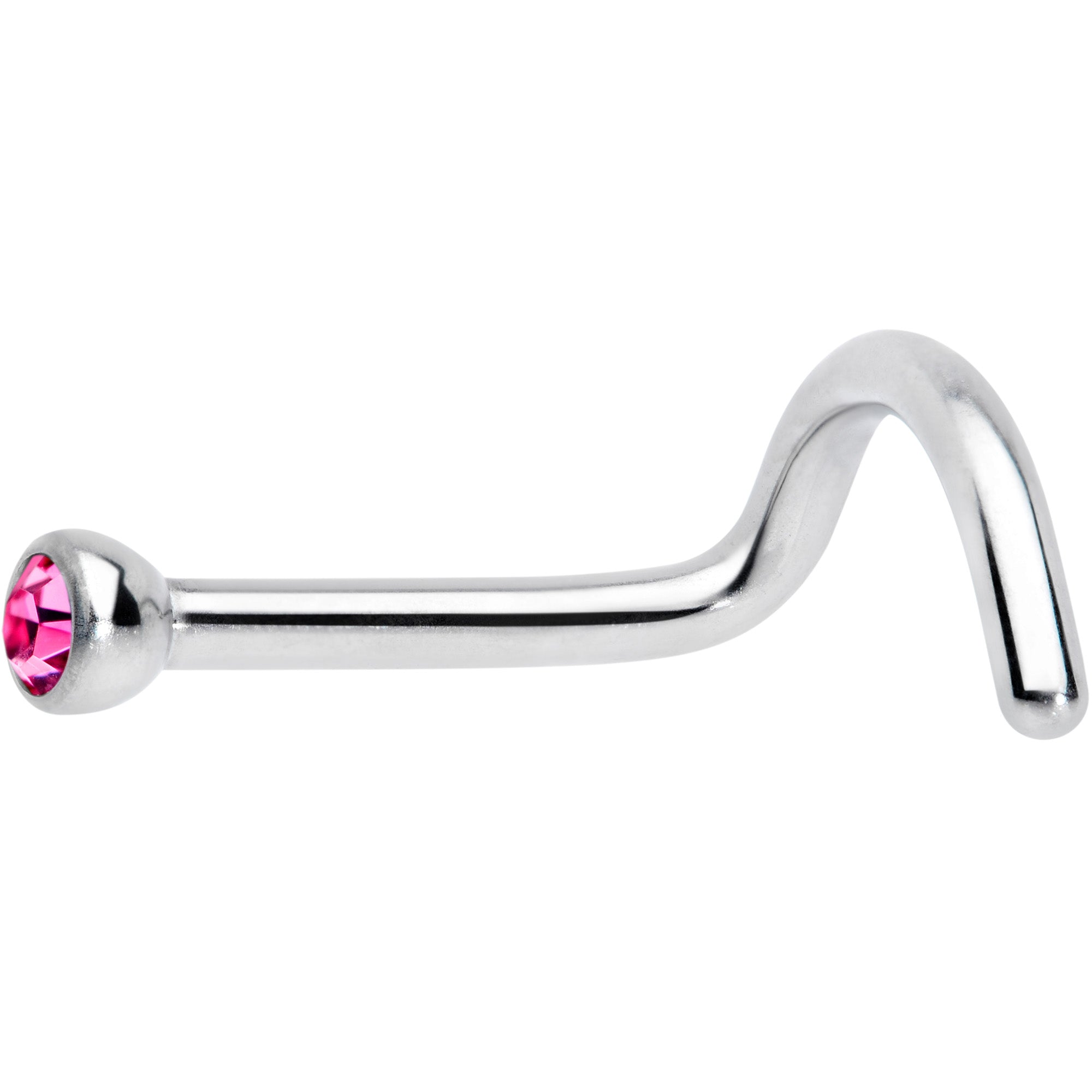 18 Gauge Pink 2mm Grade 23 Titanium Press Fit Left Nose Ring Screw