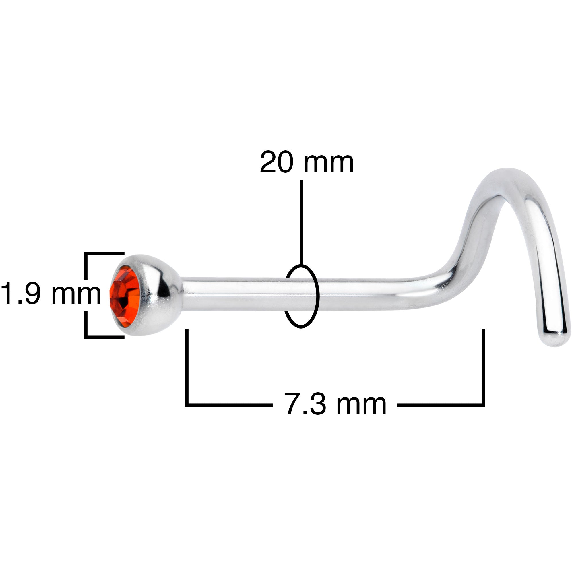 20 Gauge Red 2mm Grade 23 Titanium Press Fit Left Side Nose Screw