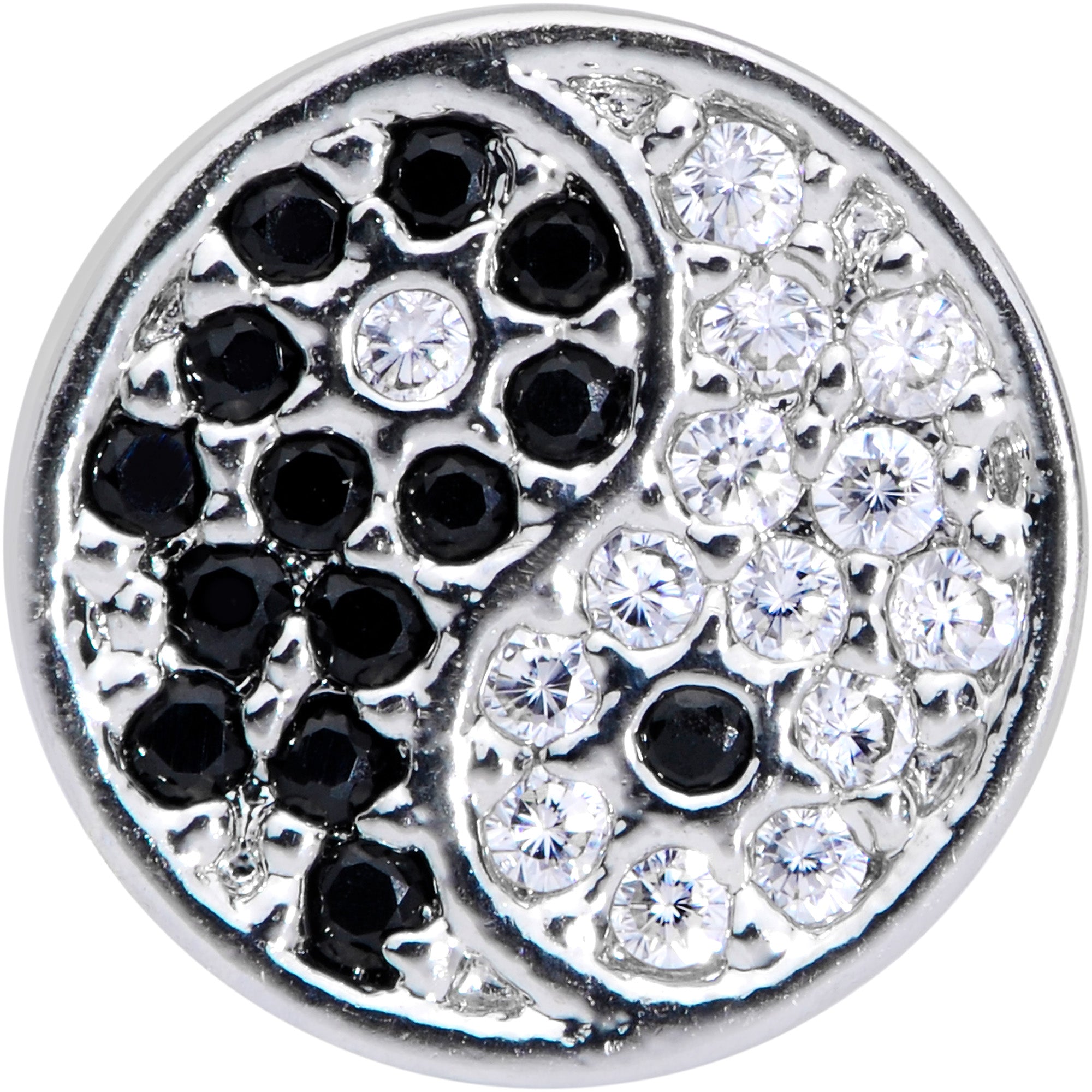 18 Gauge 3/8 Clear CZ Gem Black Amazing Om Nose Hoop