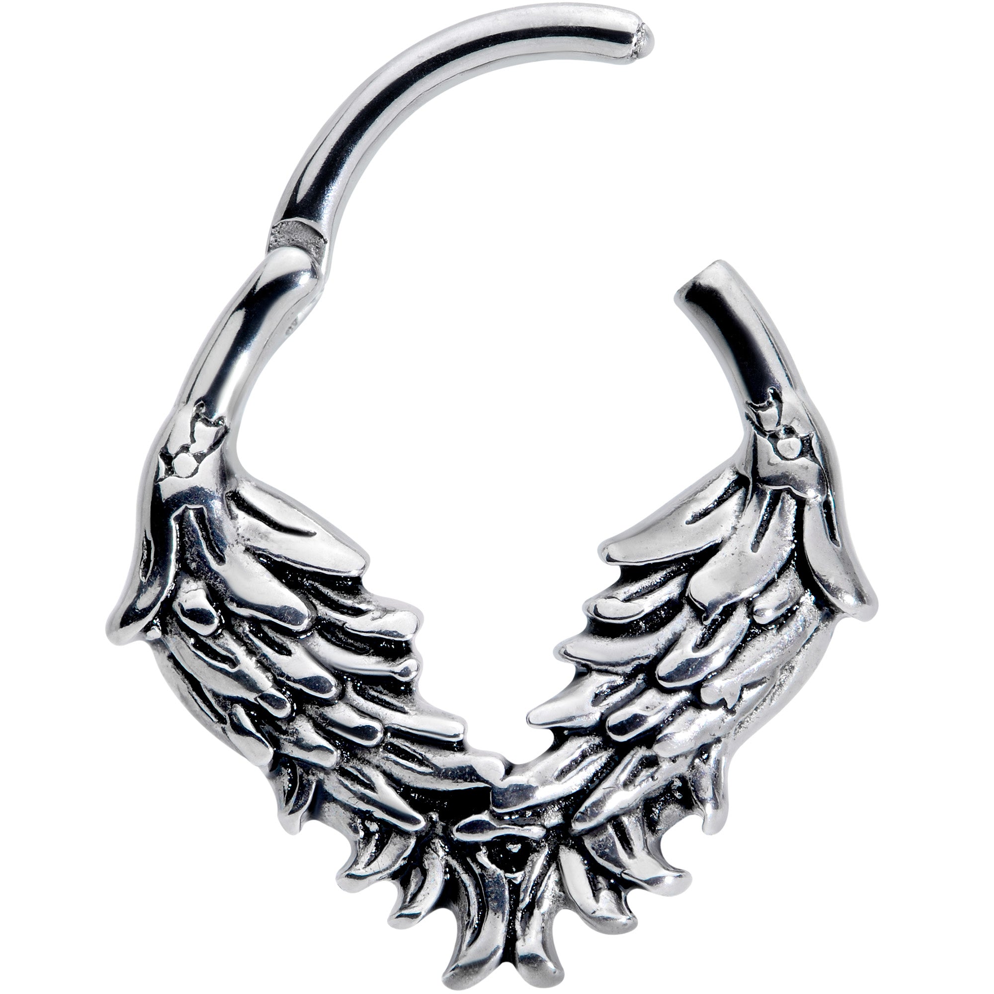 16 Gauge 3/8 Angelic Wings Hinged Segment Ring